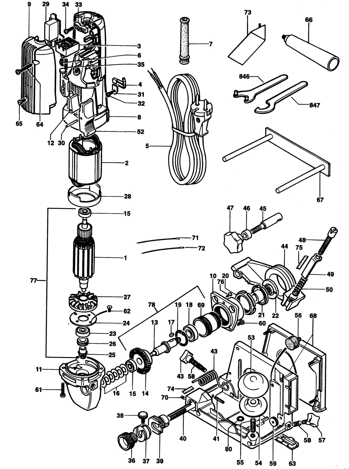 Vue éclatée DeWalt DS140 Type 1 - planche 1