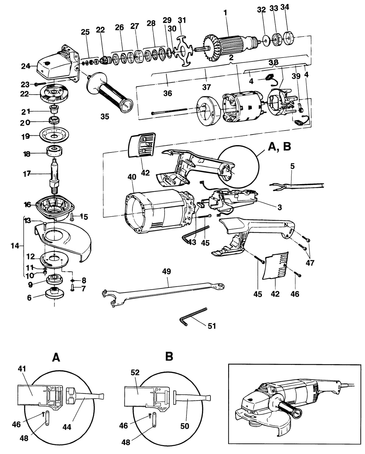 Vue éclatée DeWalt DT22230A Type 1 - planche 1