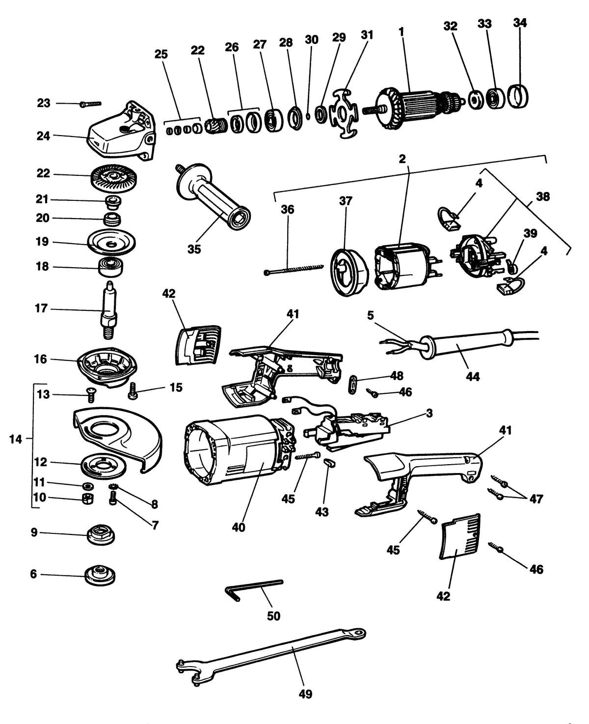 Vue éclatée DeWalt DT53E Type 1 - planche 1