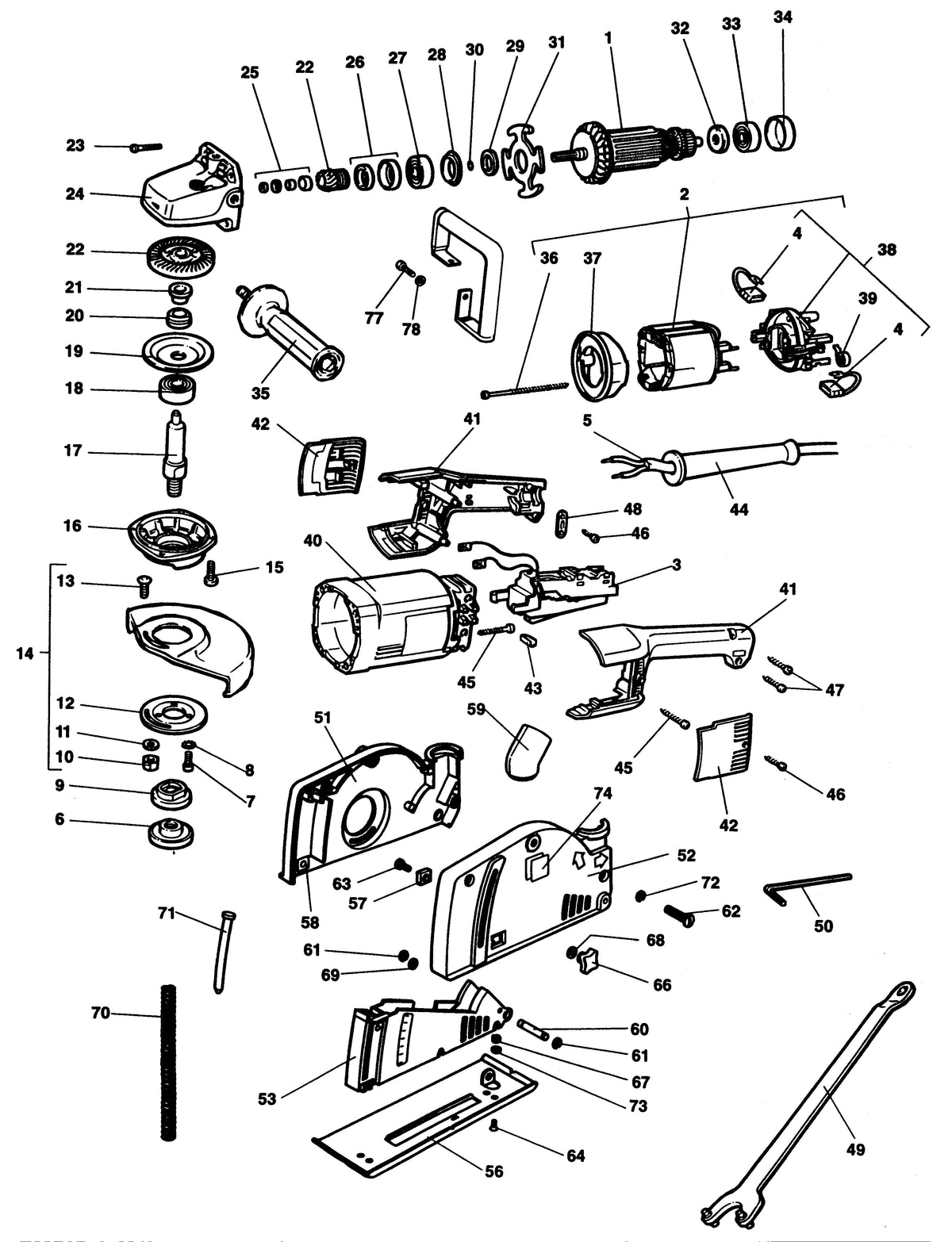 Vue éclatée DeWalt DT53EK Type 1 - planche 1