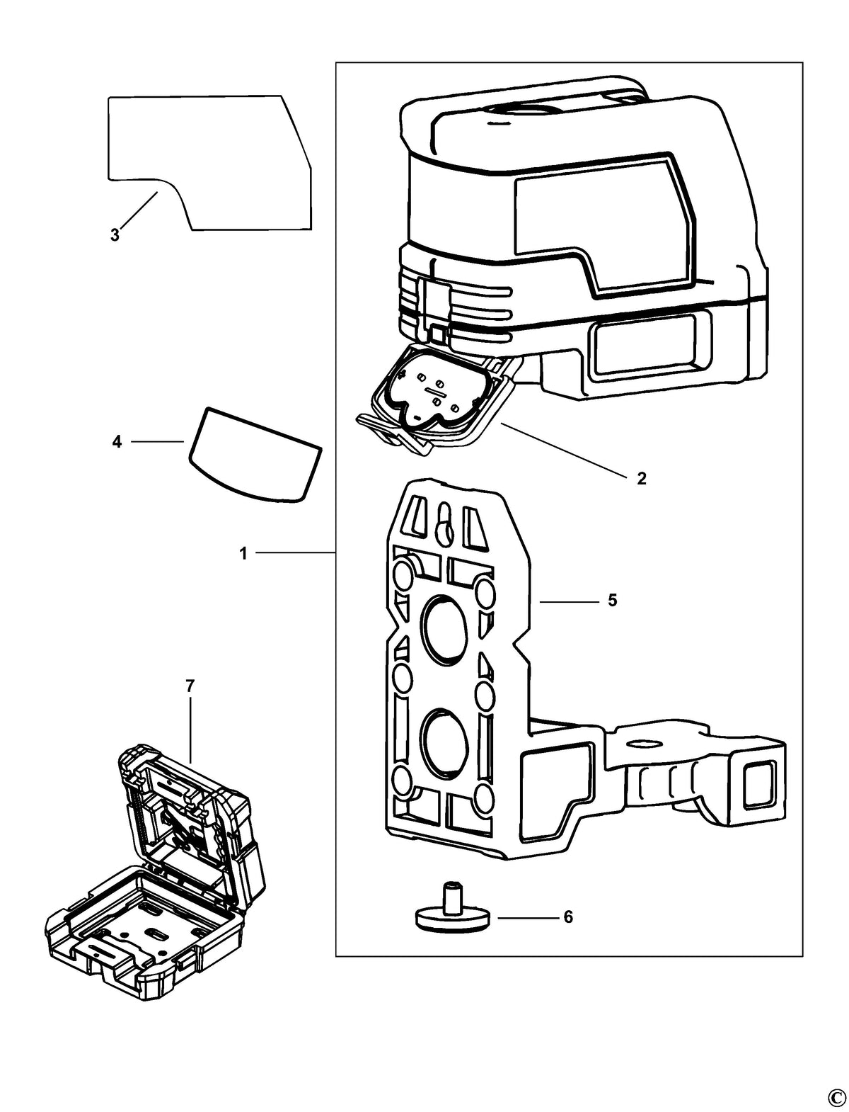 Vue éclatée DeWalt DW0822 Type 1 - planche 1