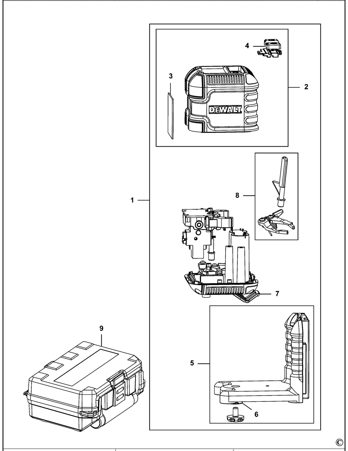 Vue éclatée DeWalt DW08802CG Type 1 - planche 1
