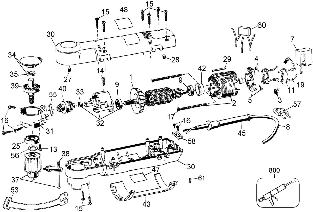 Vue éclatée DeWalt DW160 Type 3 - planche 1