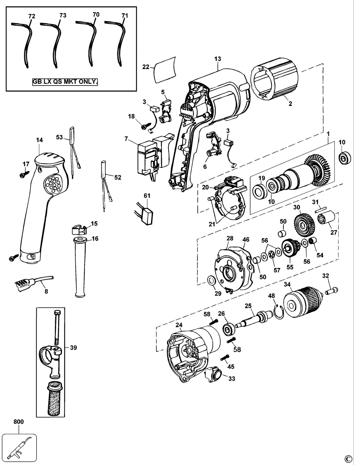 Vue éclatée DeWalt DW236 Type 4 - planche 1