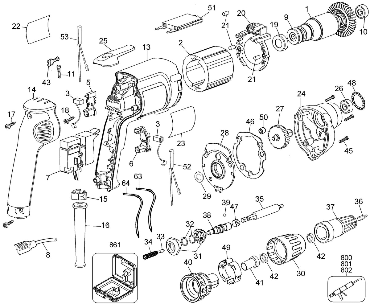 Vue éclatée DeWalt DW274K Type A1 - planche 1