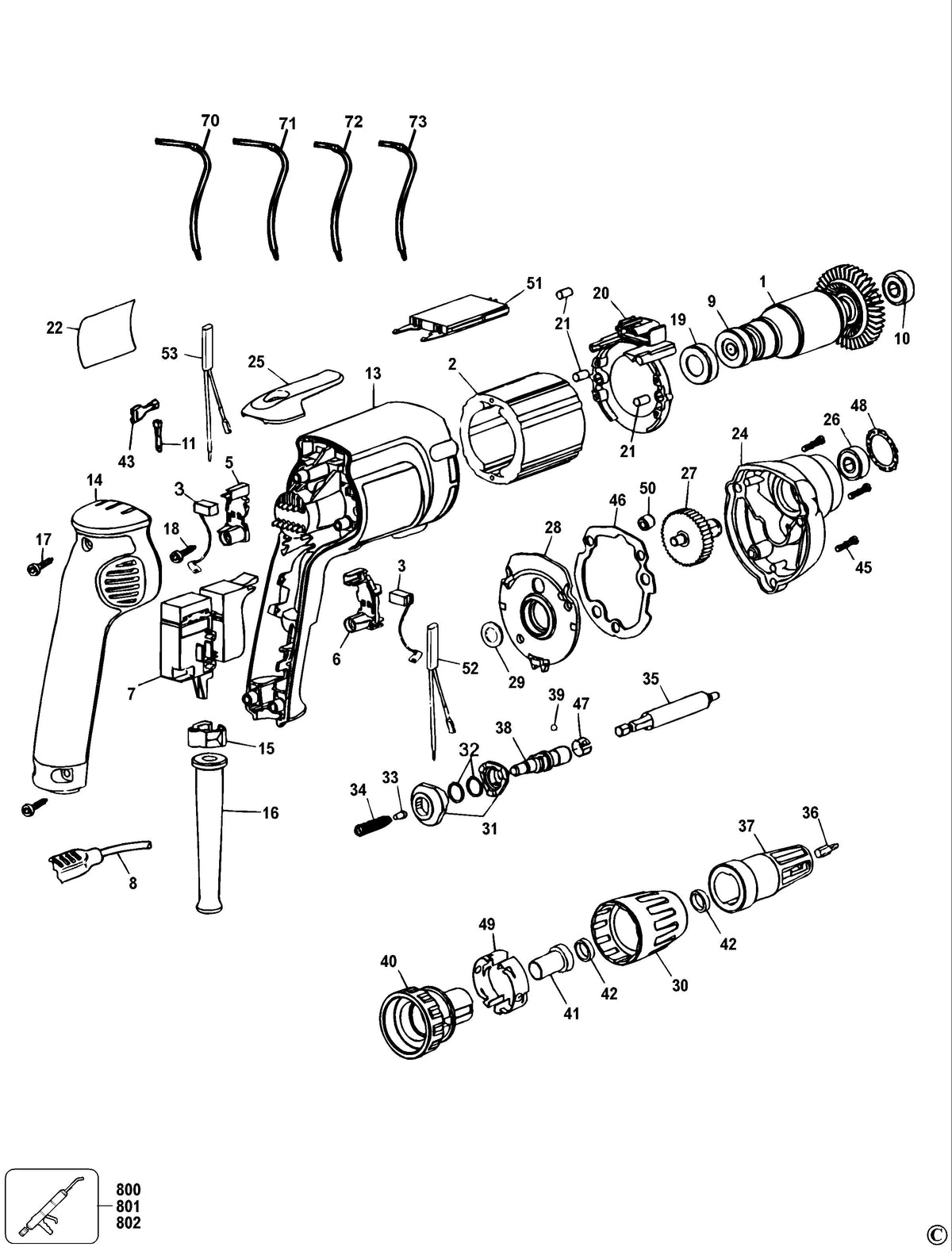 Vue éclatée DeWalt DW274SD Type 1 - planche 1