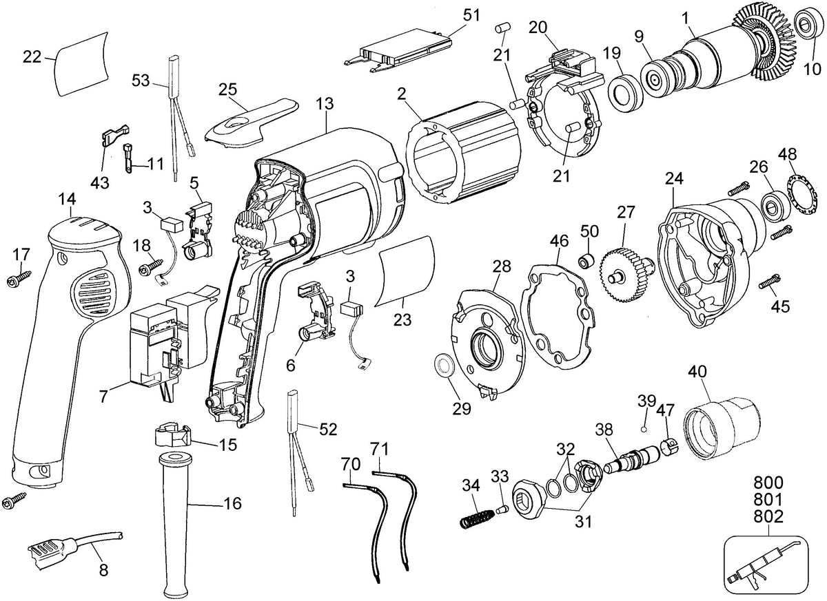 Vue éclatée DeWalt DW274SD Type A1 - planche 1