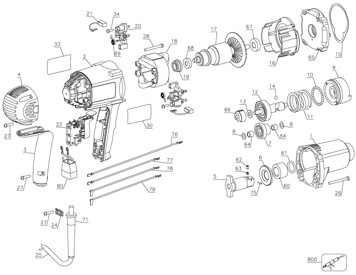 Vue éclatée DeWalt DW292 Type 1 - planche 1