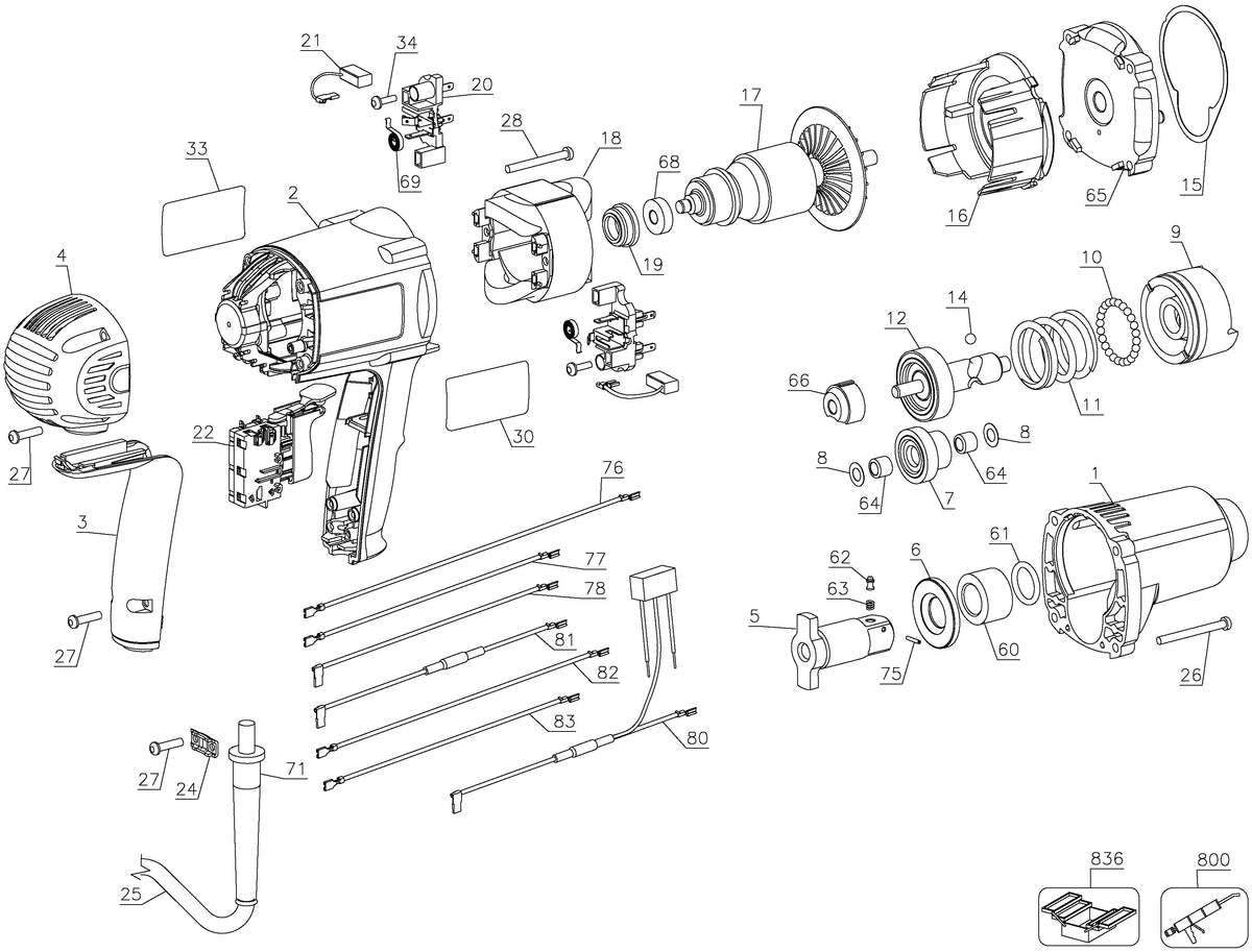Vue éclatée DeWalt DW292 Type 2 - planche 1