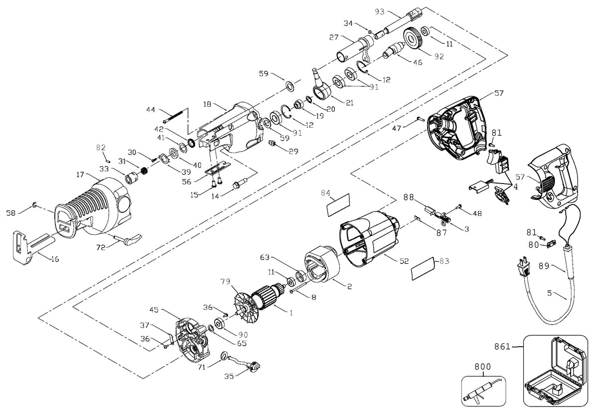 Vue éclatée DeWalt DW311K Type 2 - planche 1