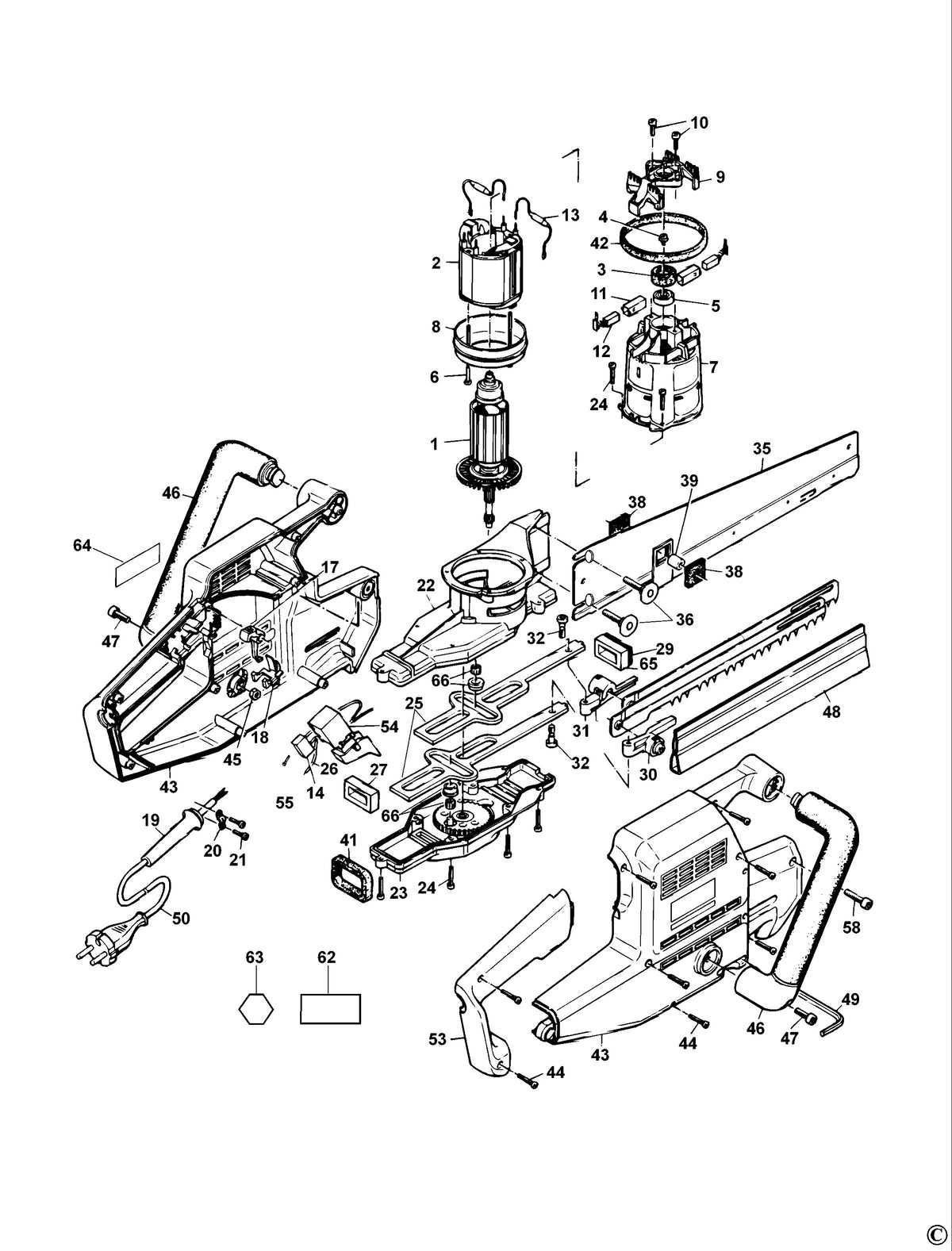 Vue éclatée DeWalt DW390 Type 4 - planche 1