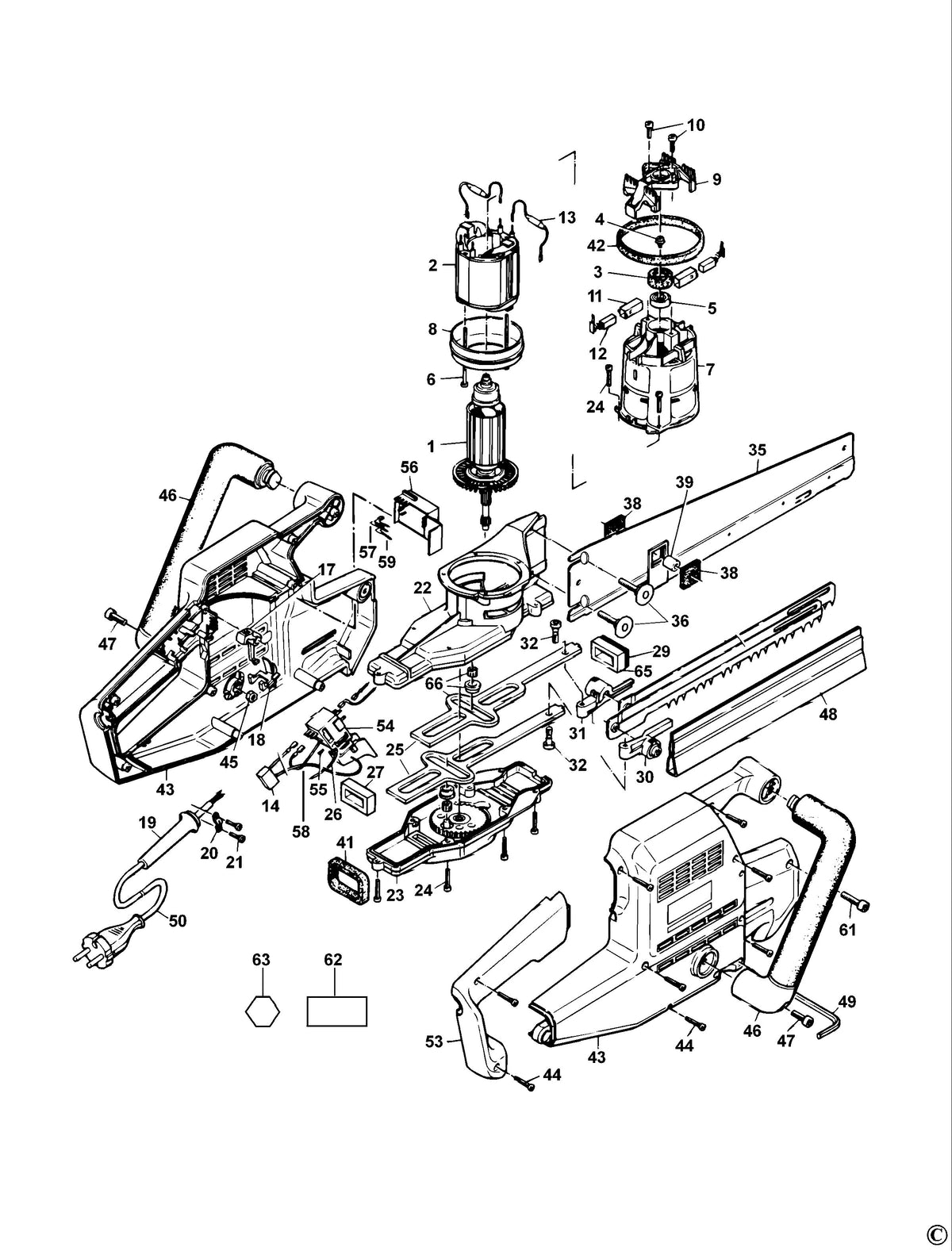 Vue éclatée DeWalt DW391 Type 5 - planche 1