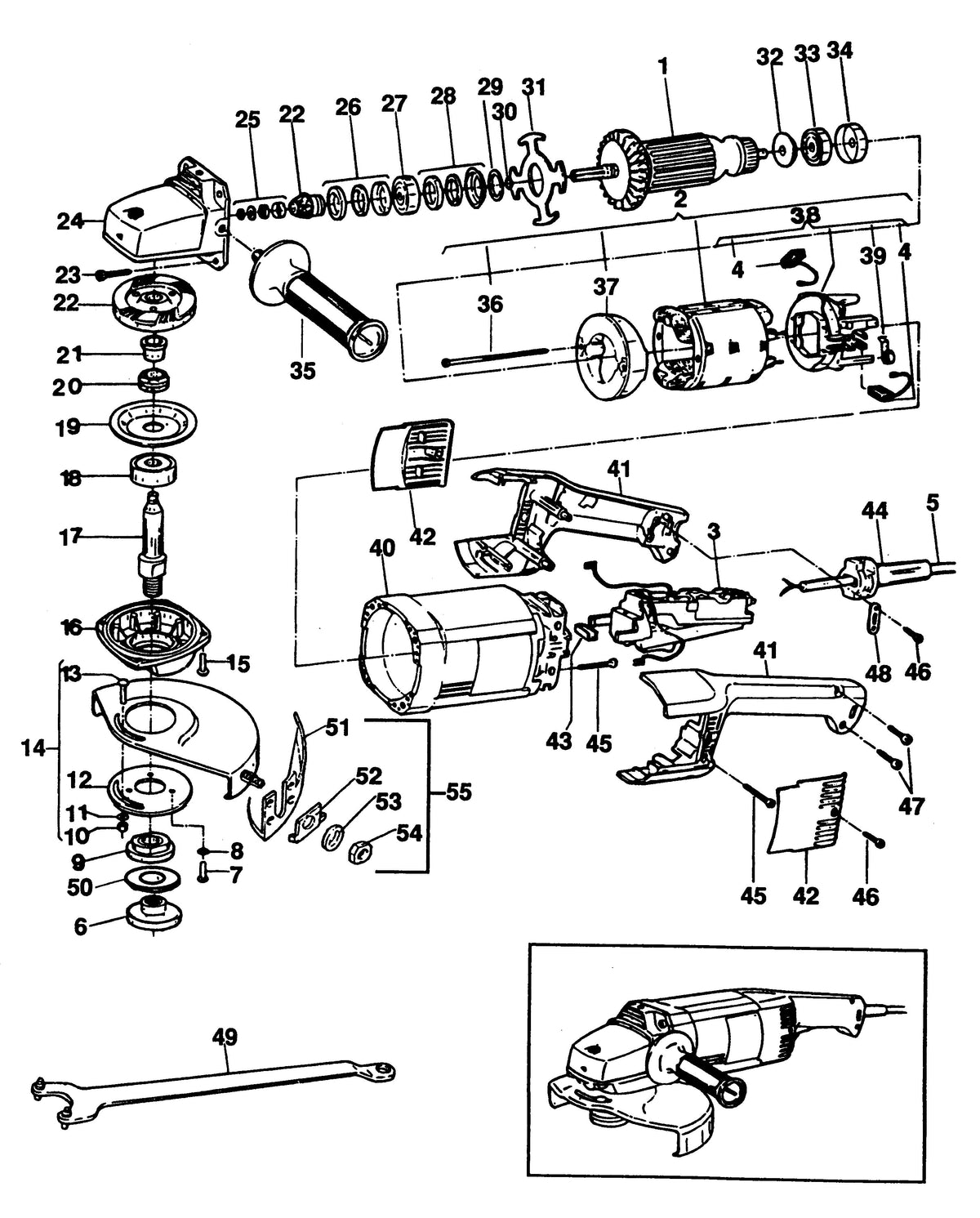 Vue éclatée DeWalt DW432K Type 1 - planche 1