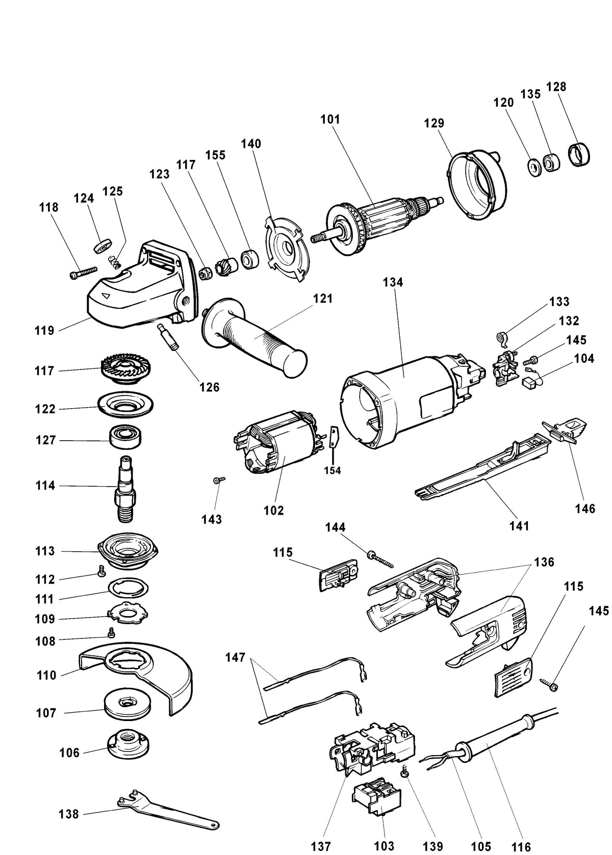 Vue éclatée DeWalt DW456 Type 2 - planche 1
