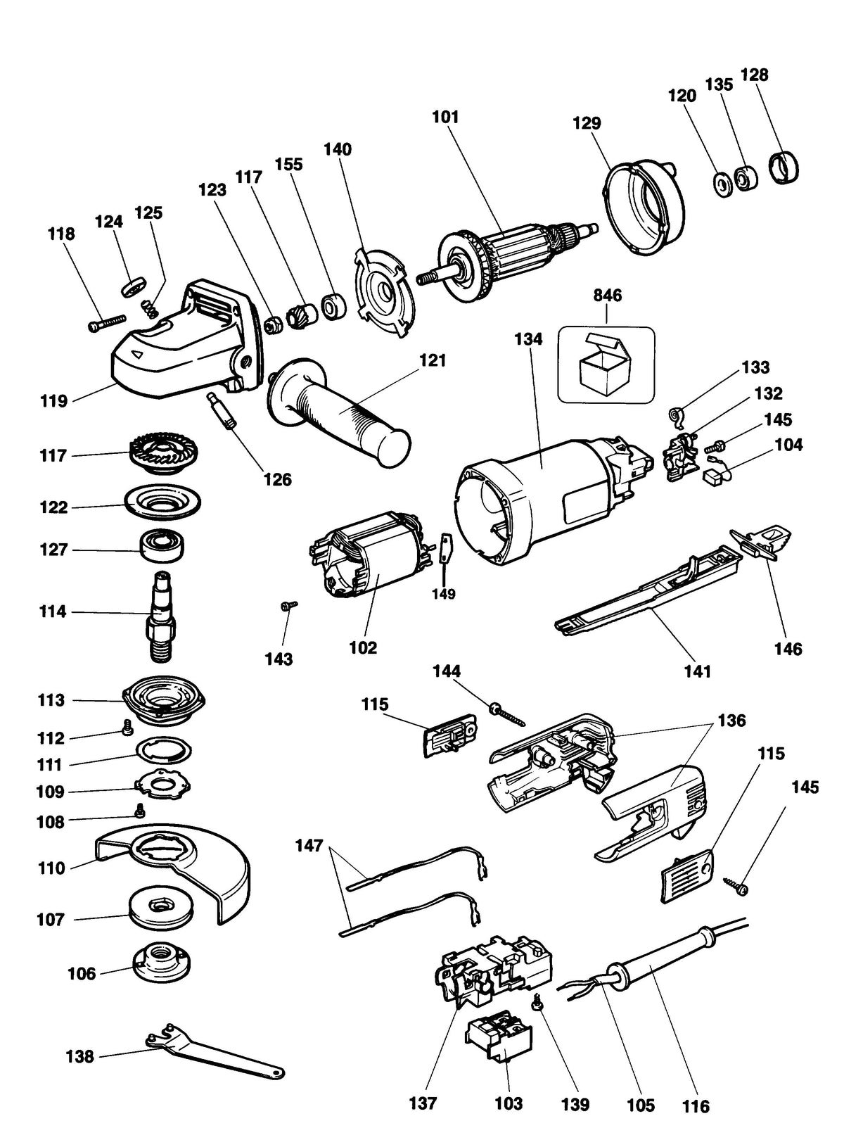 Vue éclatée DeWalt DW456K Type 1 - planche 1