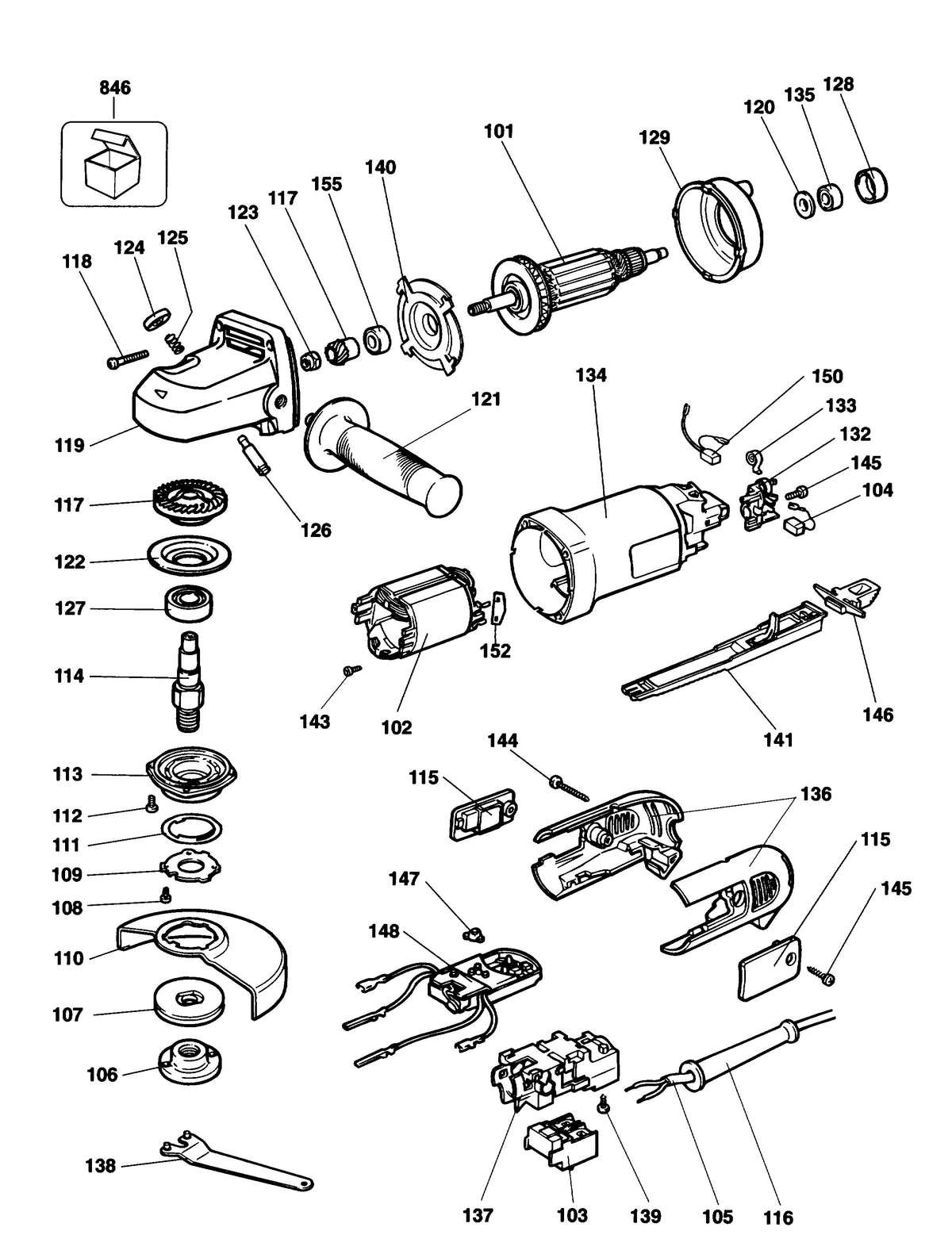 Vue éclatée DeWalt DW458K Type 1 - planche 1