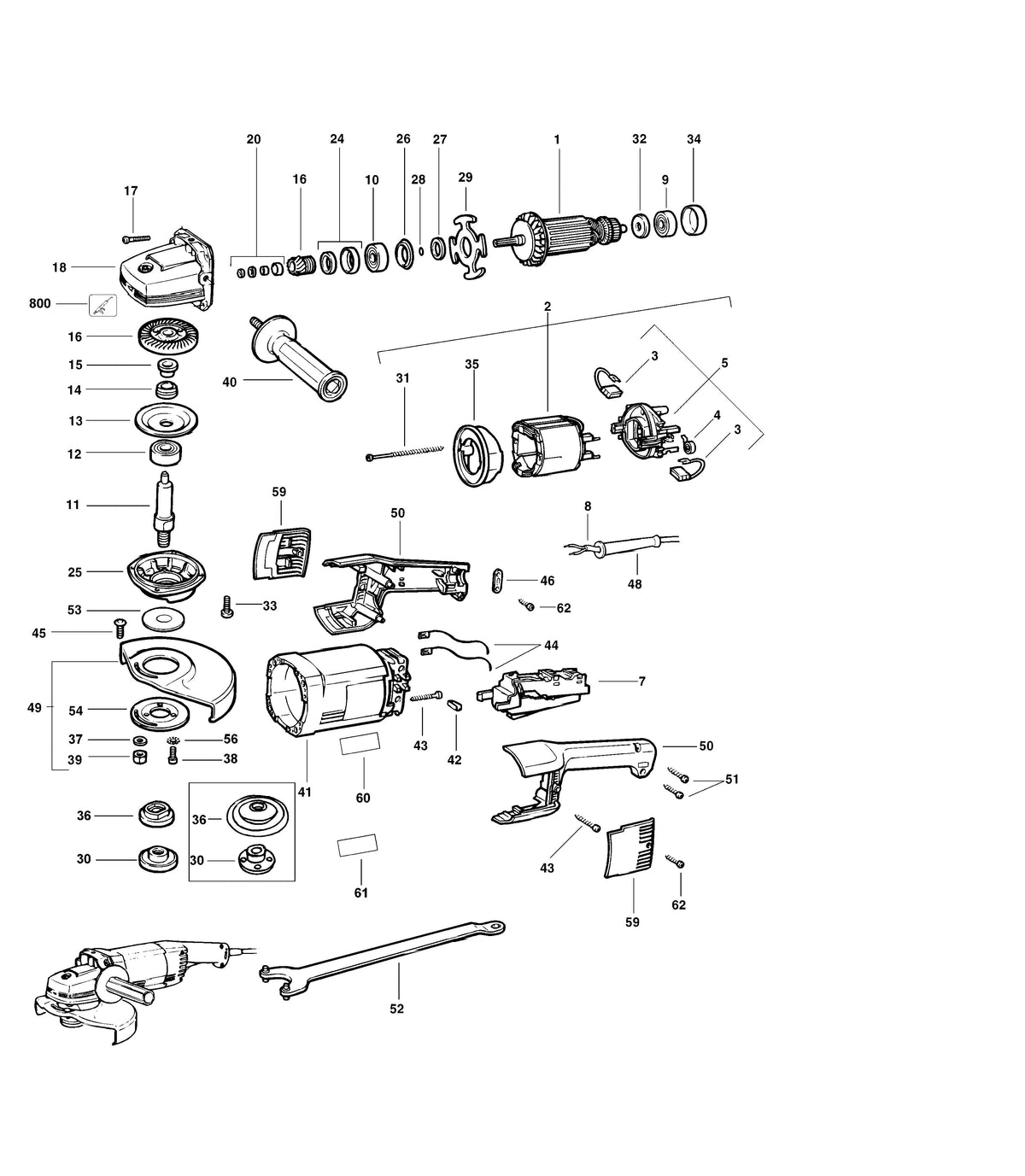 Vue éclatée DeWalt DW474 Type 2A - planche 1