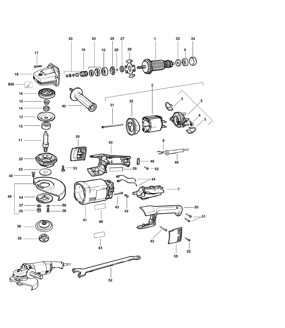 Vue éclatée DeWalt DW474 Type 2 - planche 1