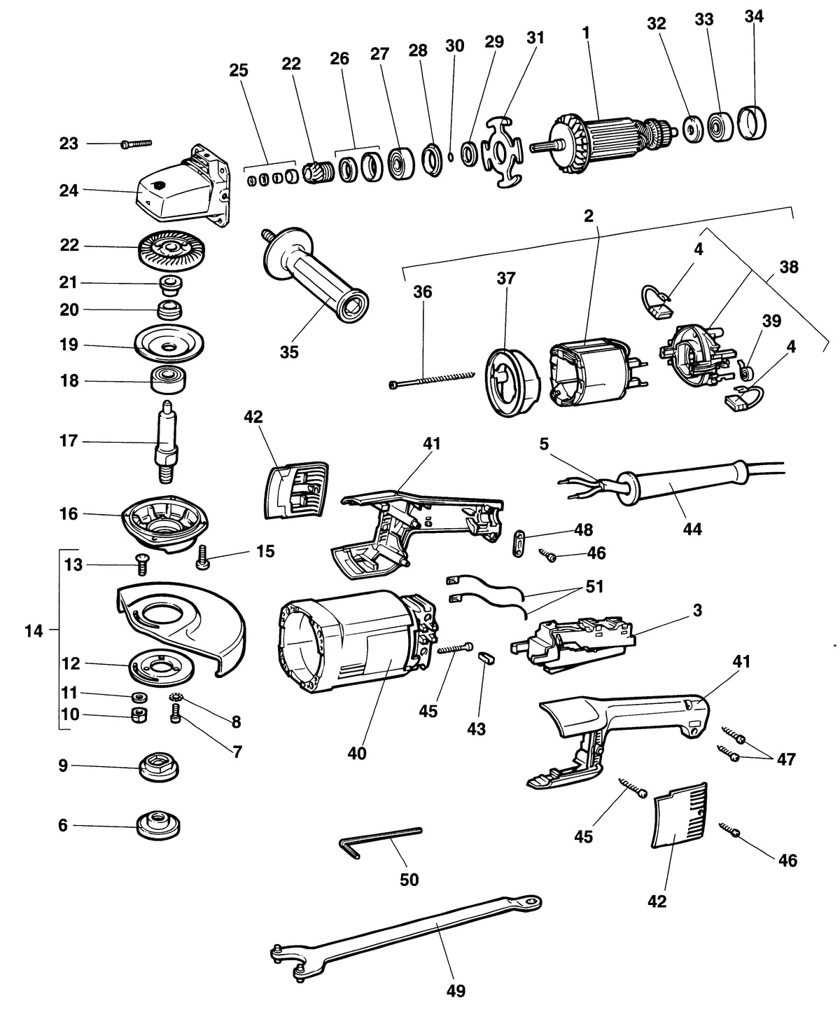 Vue éclatée DeWalt DW476 Type 1 - planche 1