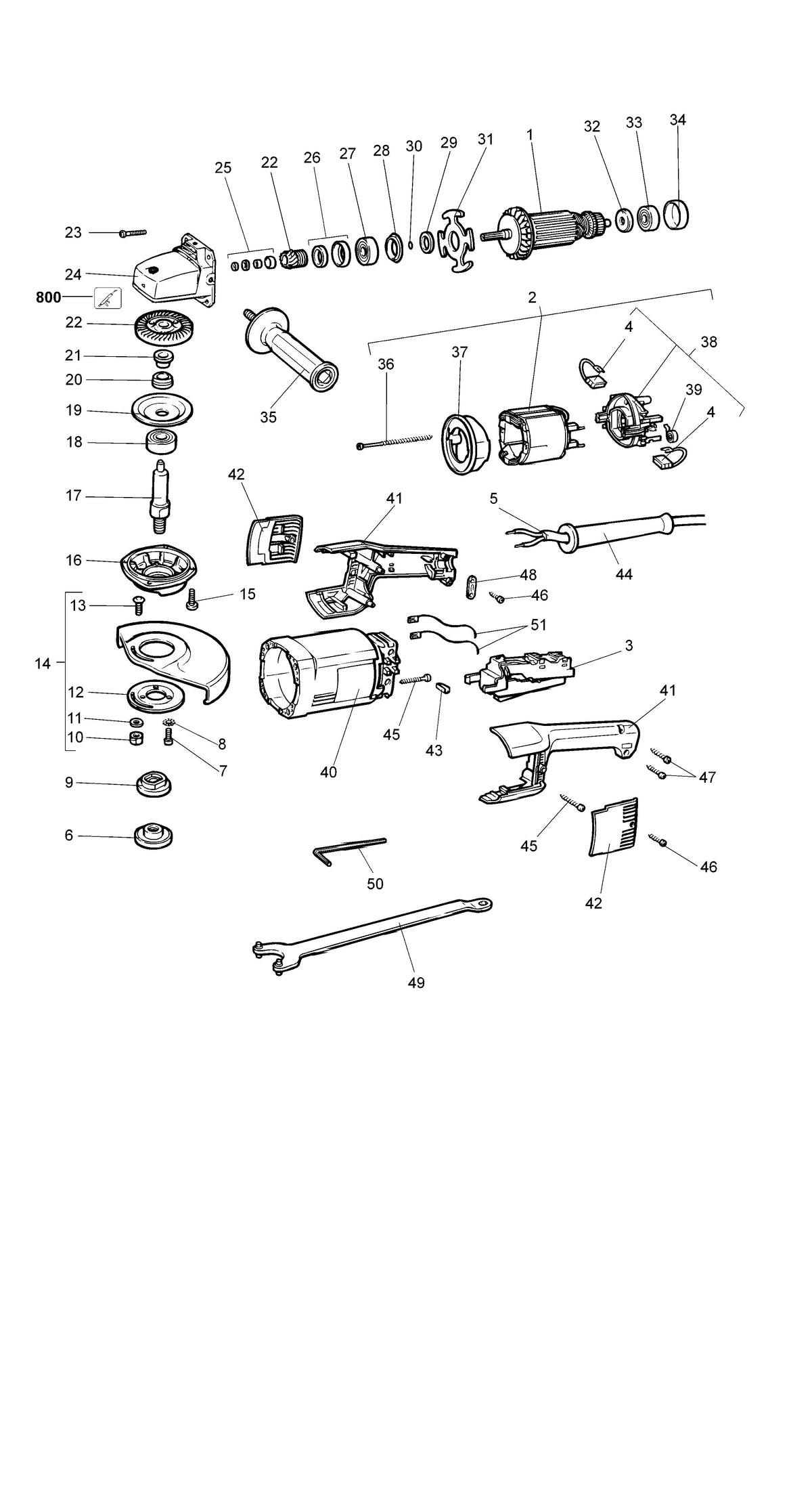 Vue éclatée DeWalt DW476 Type 2 - planche 1