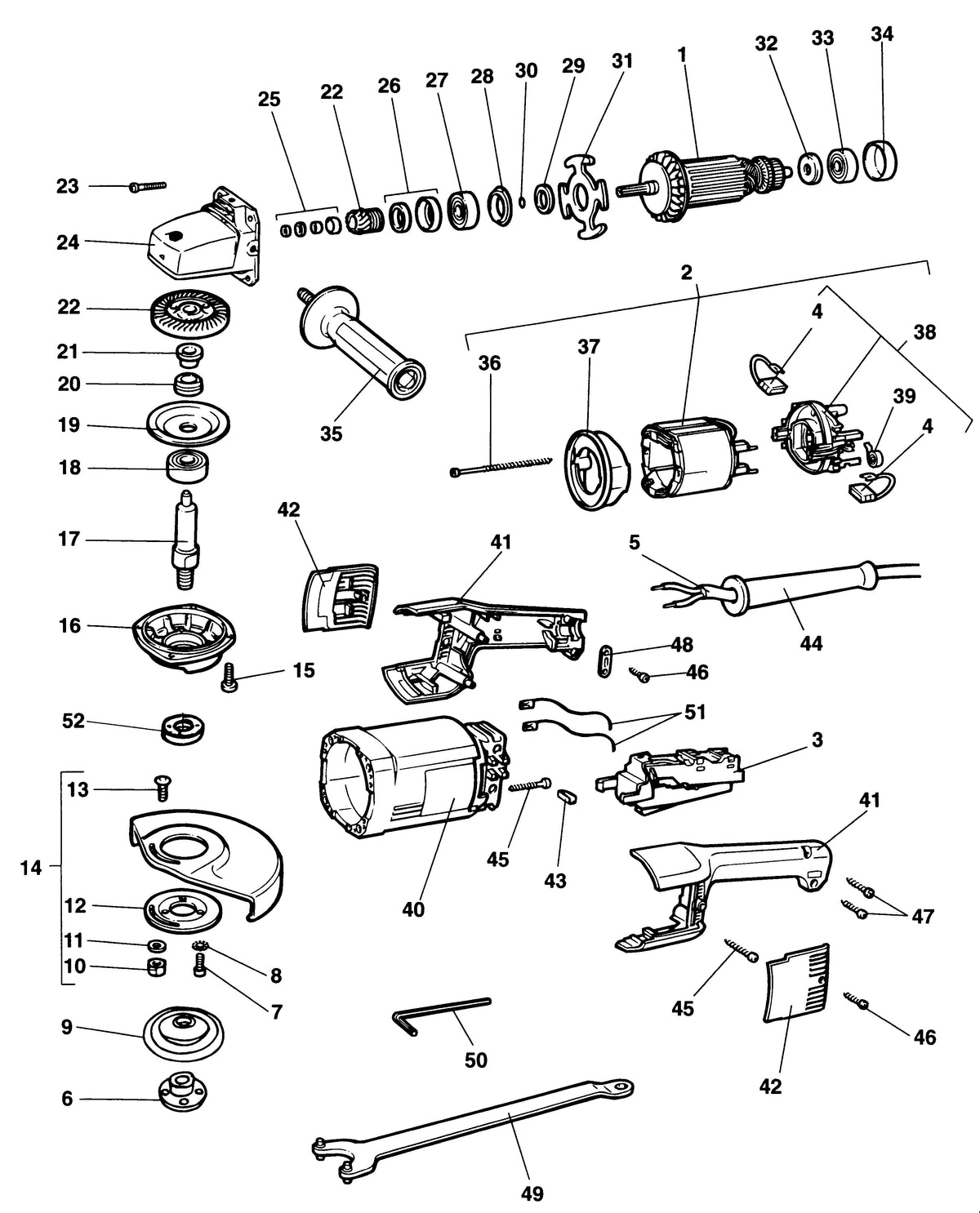 Vue éclatée DeWalt DW477 Type 1 - planche 1