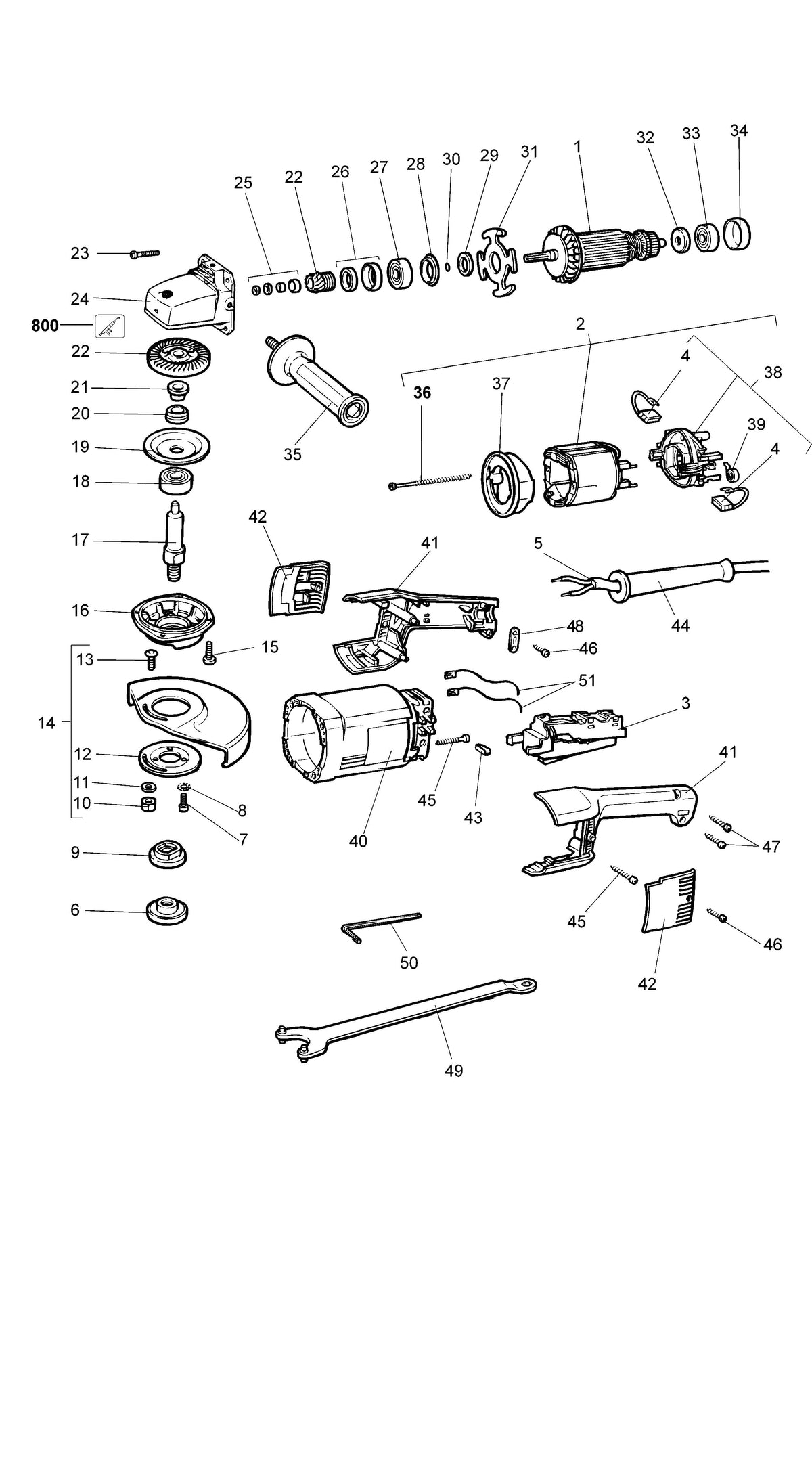 Vue éclatée DeWalt DW490 Type 2 - planche 1