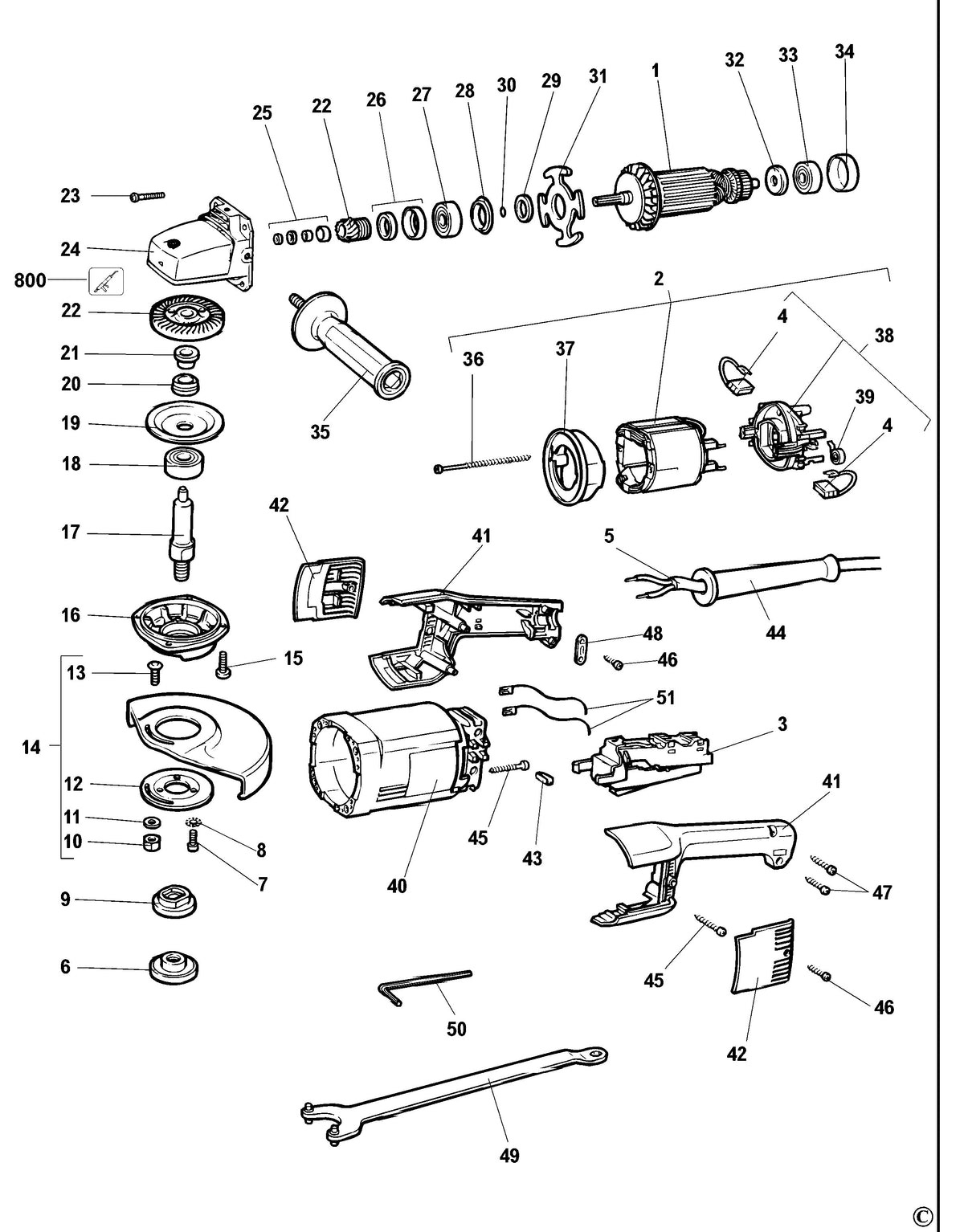Vue éclatée DeWalt DW490 Type 3 - planche 1