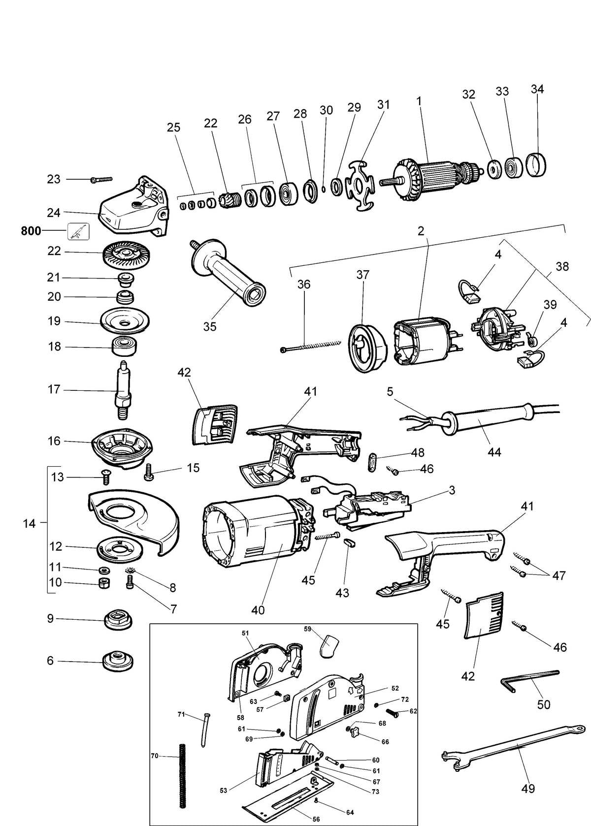 Vue éclatée DeWalt DW491 Type 2 - planche 1