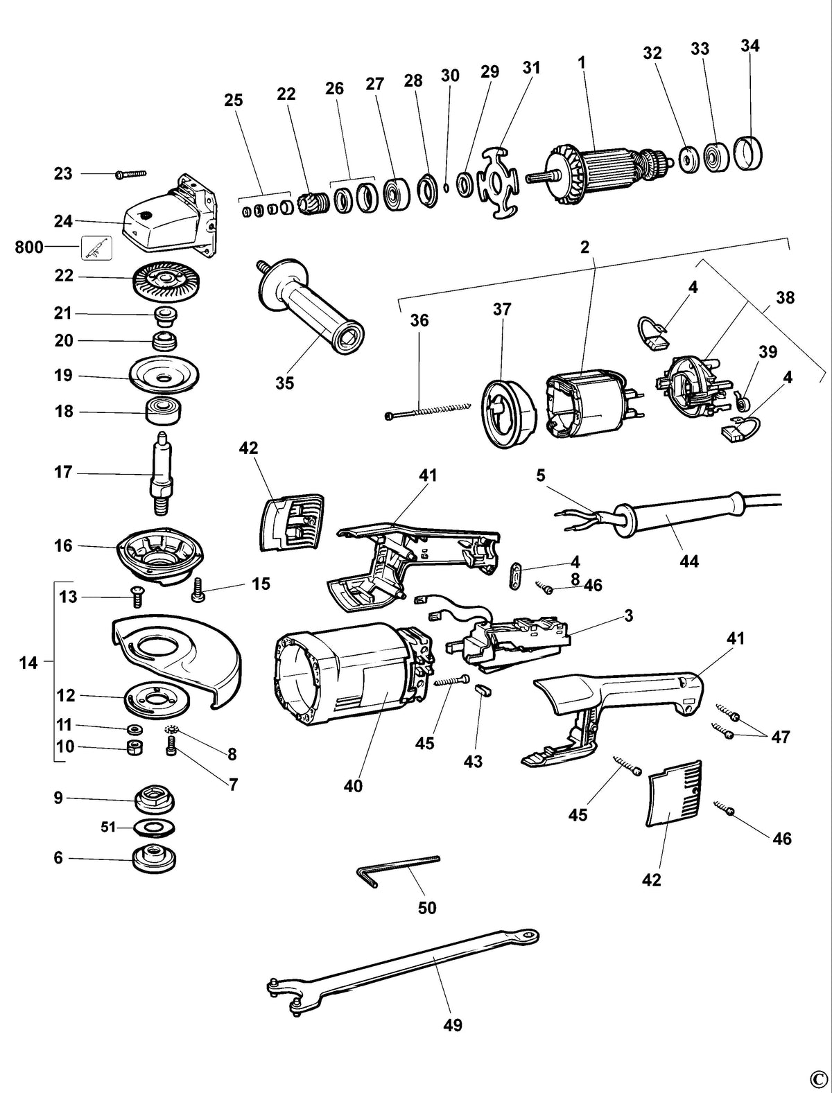 Vue éclatée DeWalt DW492 Type 2 - planche 1