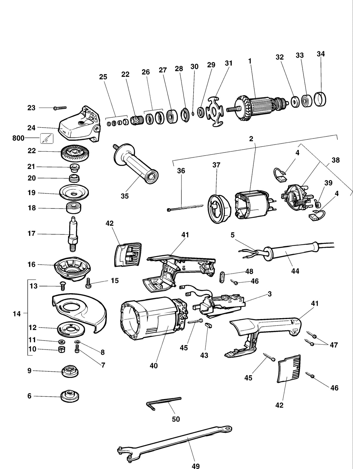 Vue éclatée DeWalt DW499 Type 2 - planche 1