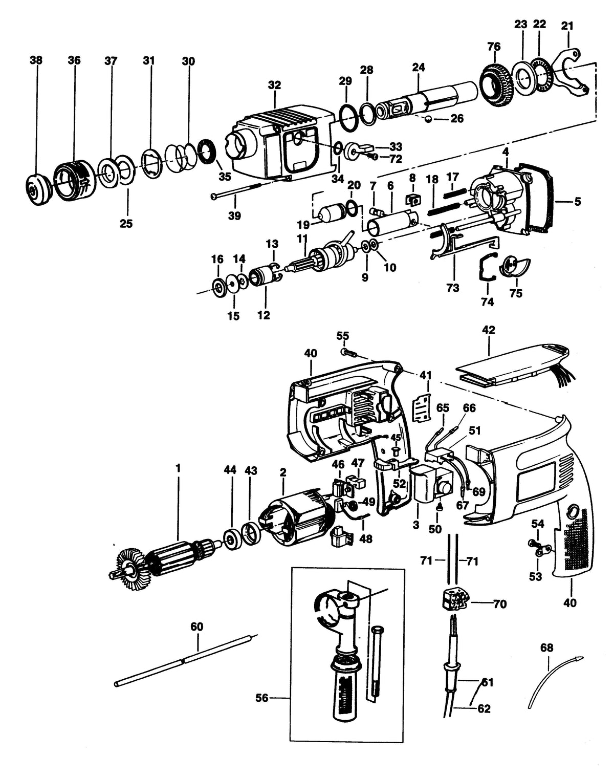 Vue éclatée DeWalt DW514K35 Type 1 - planche 1