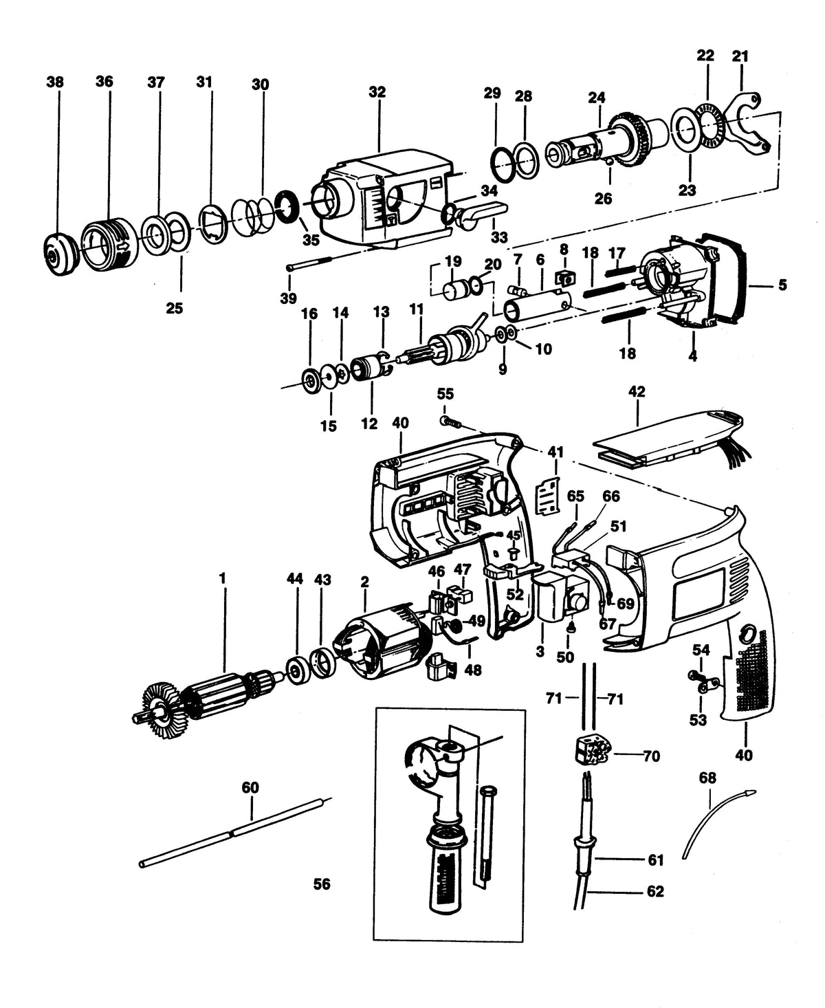 Vue éclatée DeWalt DW523K35 Type 1 - planche 1