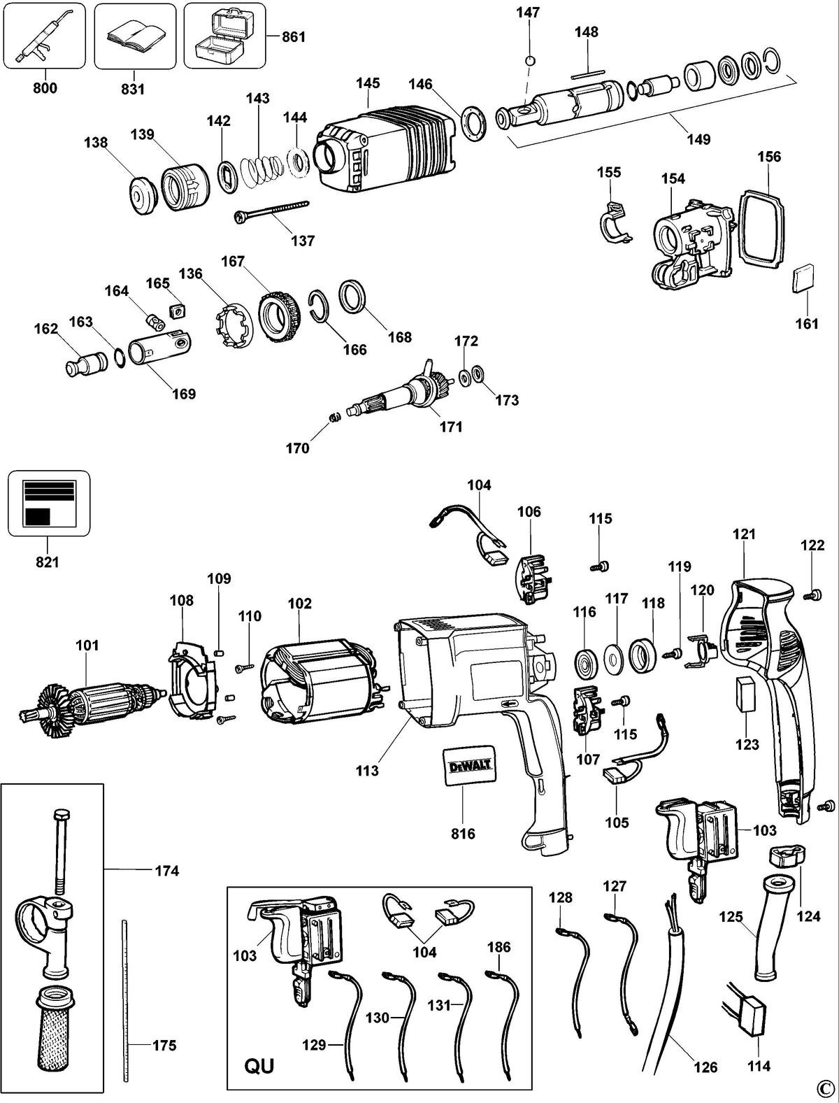 Vue éclatée DeWalt DW562 Type 1 - planche 1