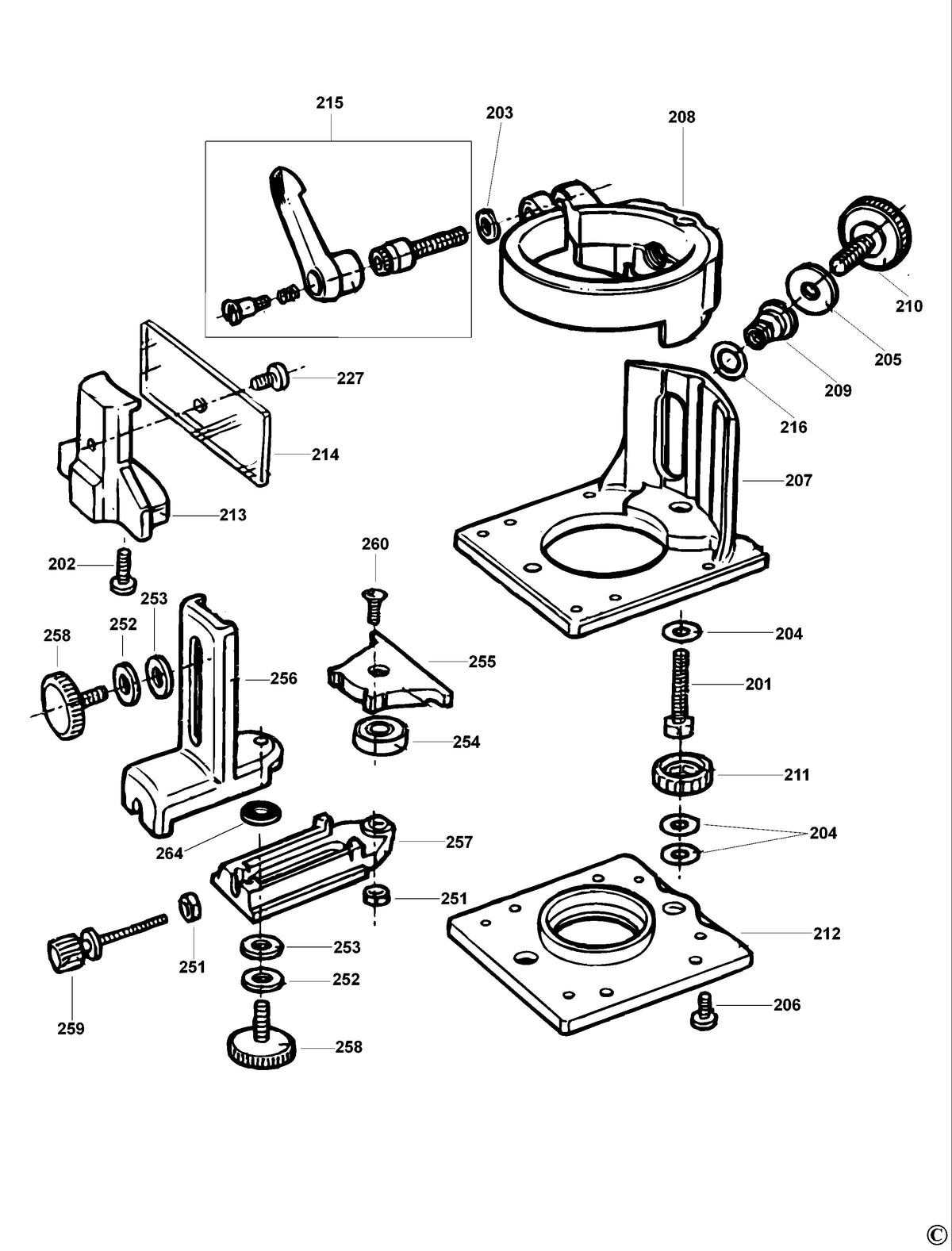 Vue éclatée DeWalt DW6705 Type 1A - planche 1