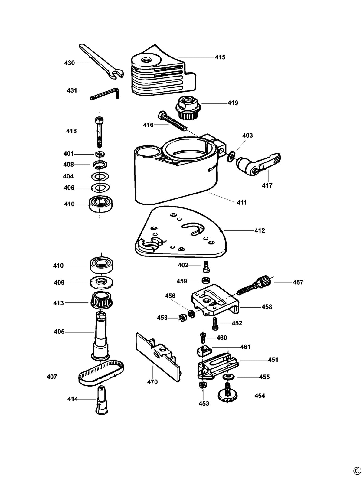Vue éclatée DeWalt DW6707 Type 1A - planche 1