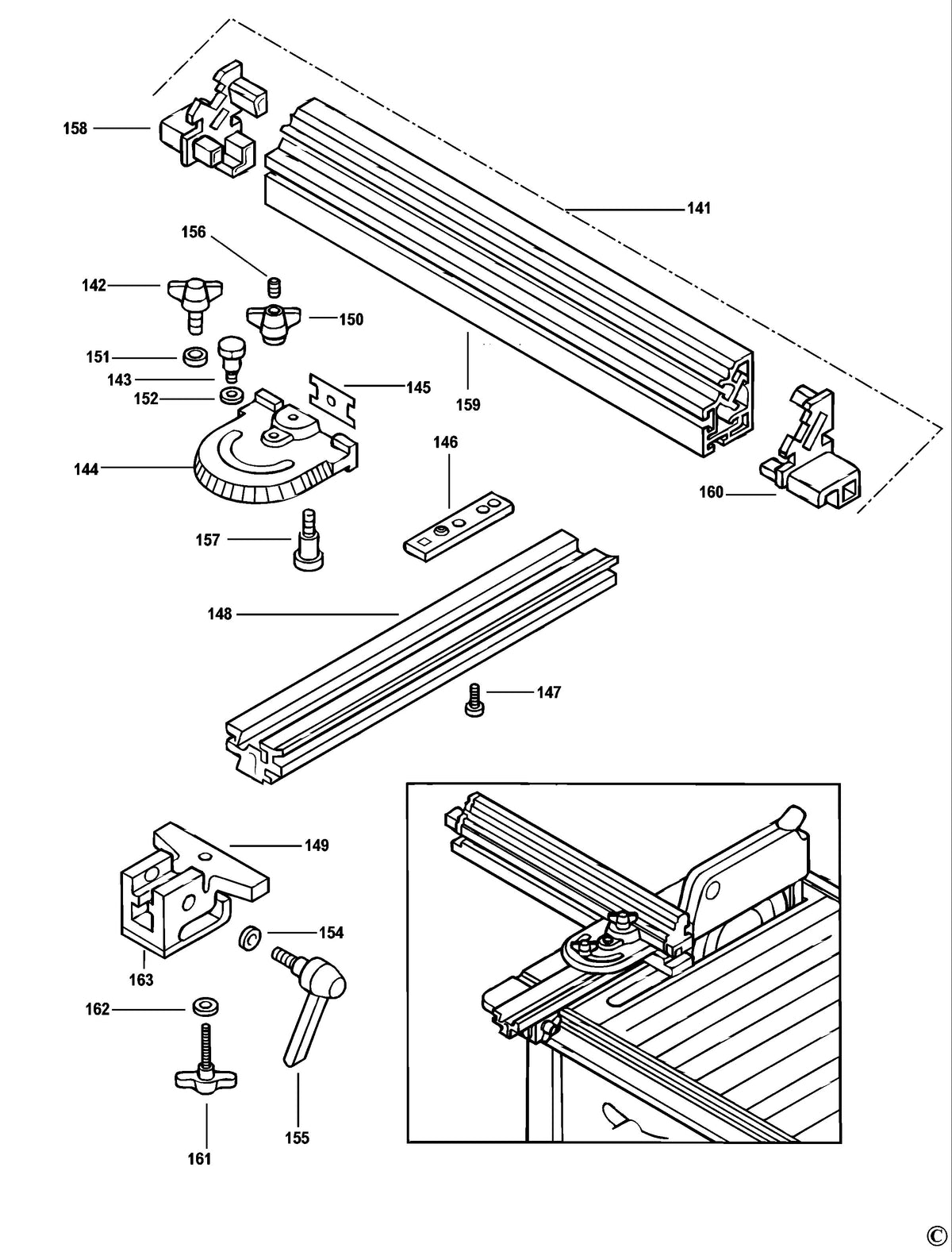 Vue éclatée DeWalt DW719 Type 1 - planche 1