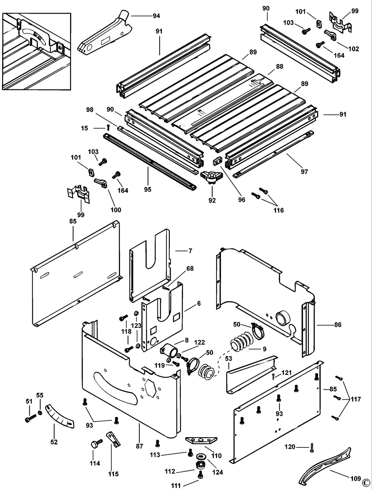 Vue éclatée DeWalt DW719 Type 1 - planche 3