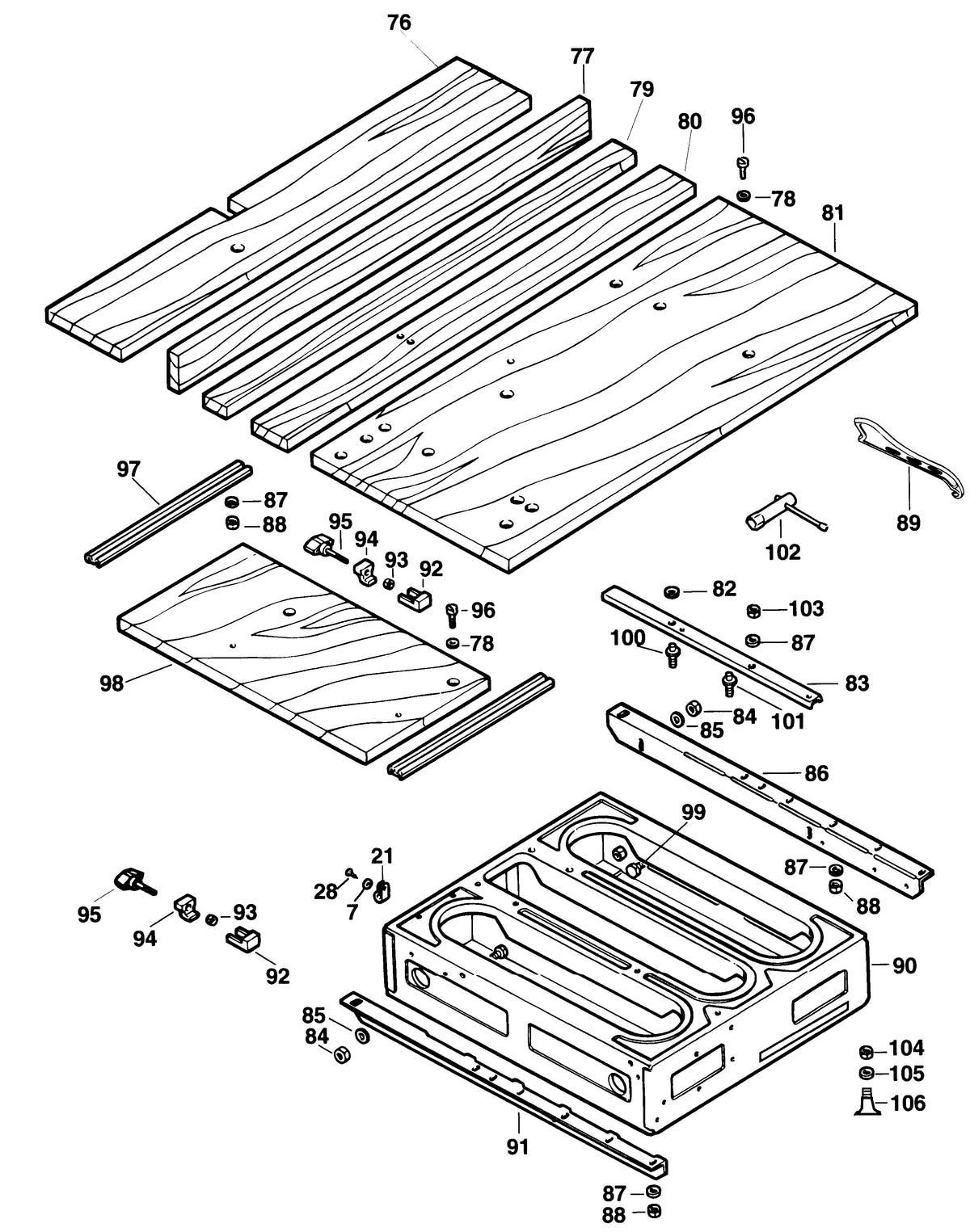 Vue éclatée DeWalt DW720 Type 1 - planche 1