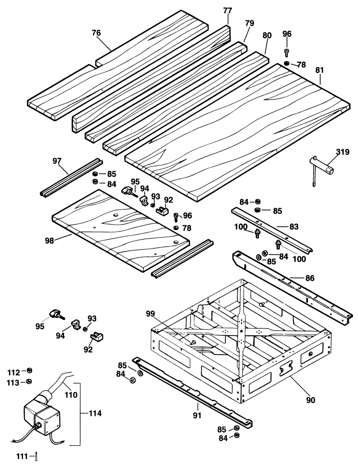Vue éclatée DeWalt DW725 Type 1 - planche 1