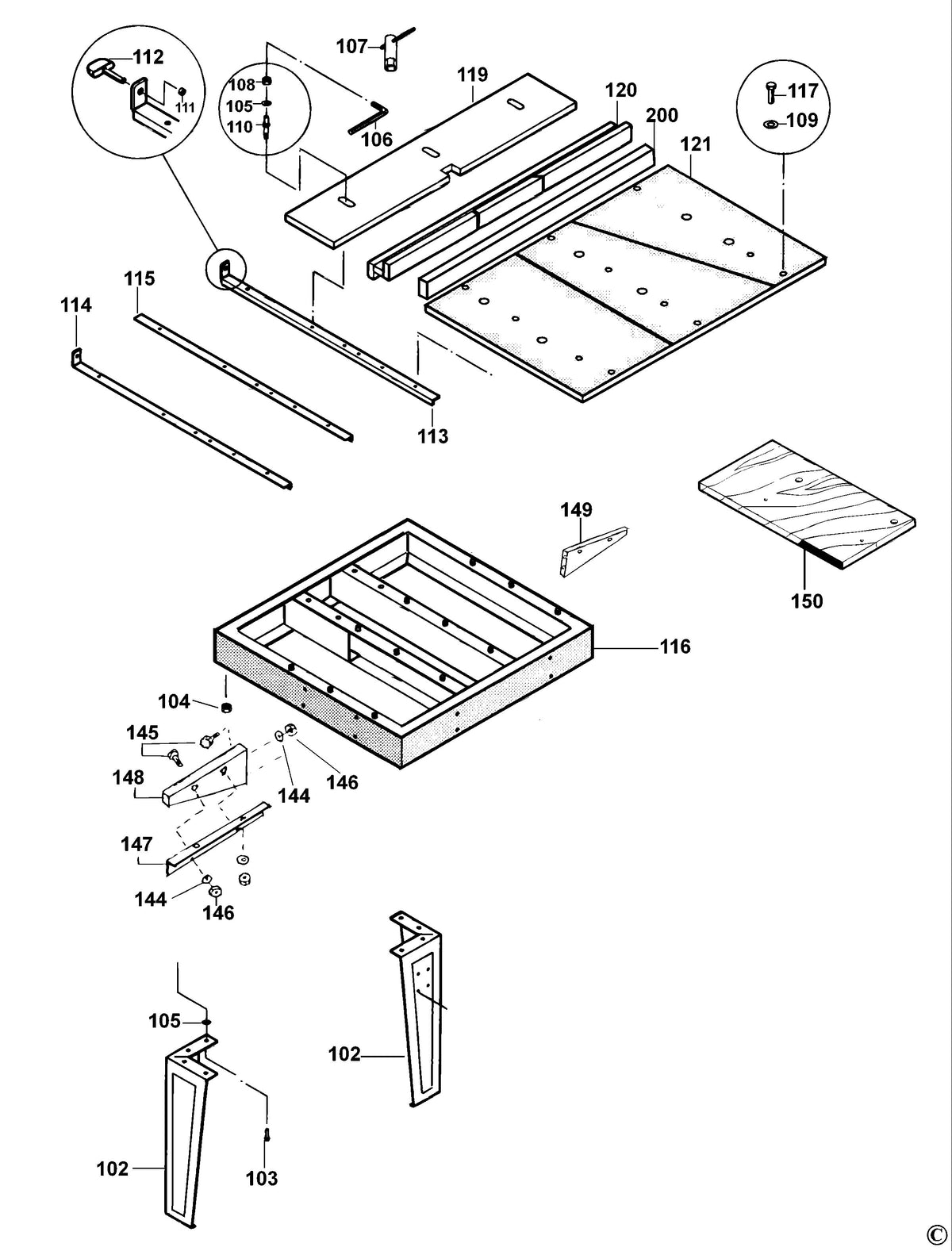 Vue éclatée DeWalt DW729 Type 2 - planche 1