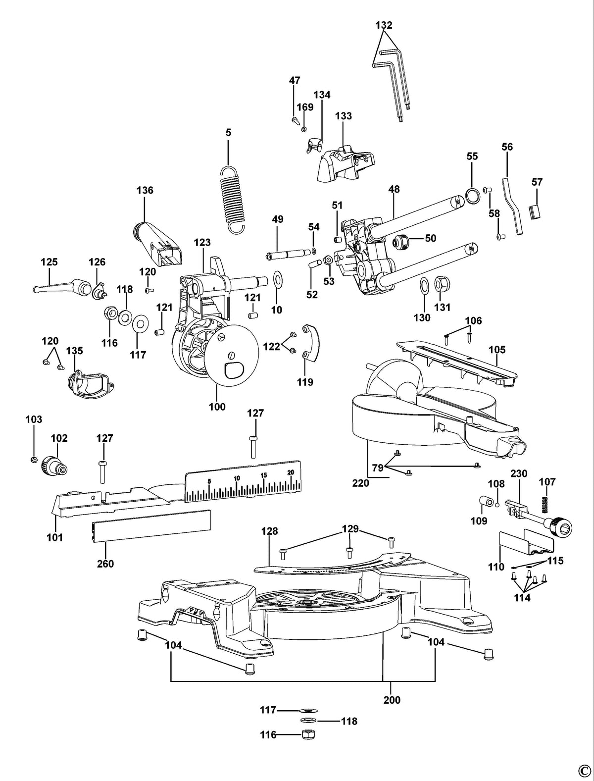 Vue éclatée DeWalt DW777 Type 1 - planche 1