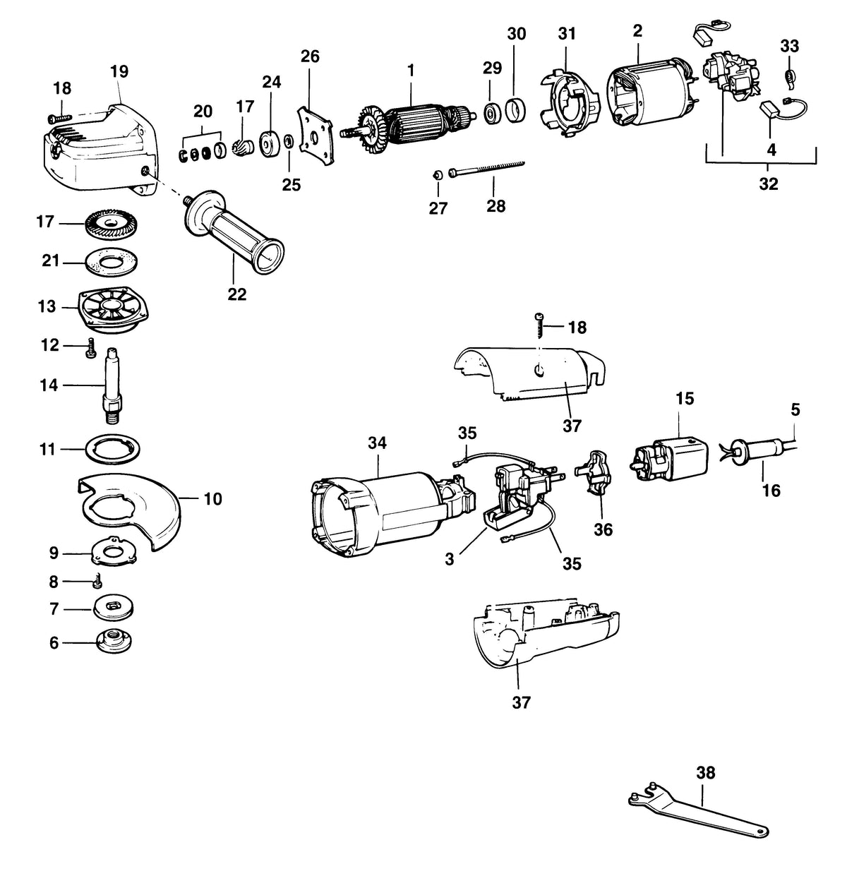 Vue éclatée DeWalt DW811 Type 1 - EU - planche 1