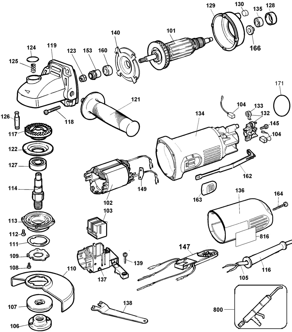 Vue éclatée DeWalt DW822 Type 3 - planche 1