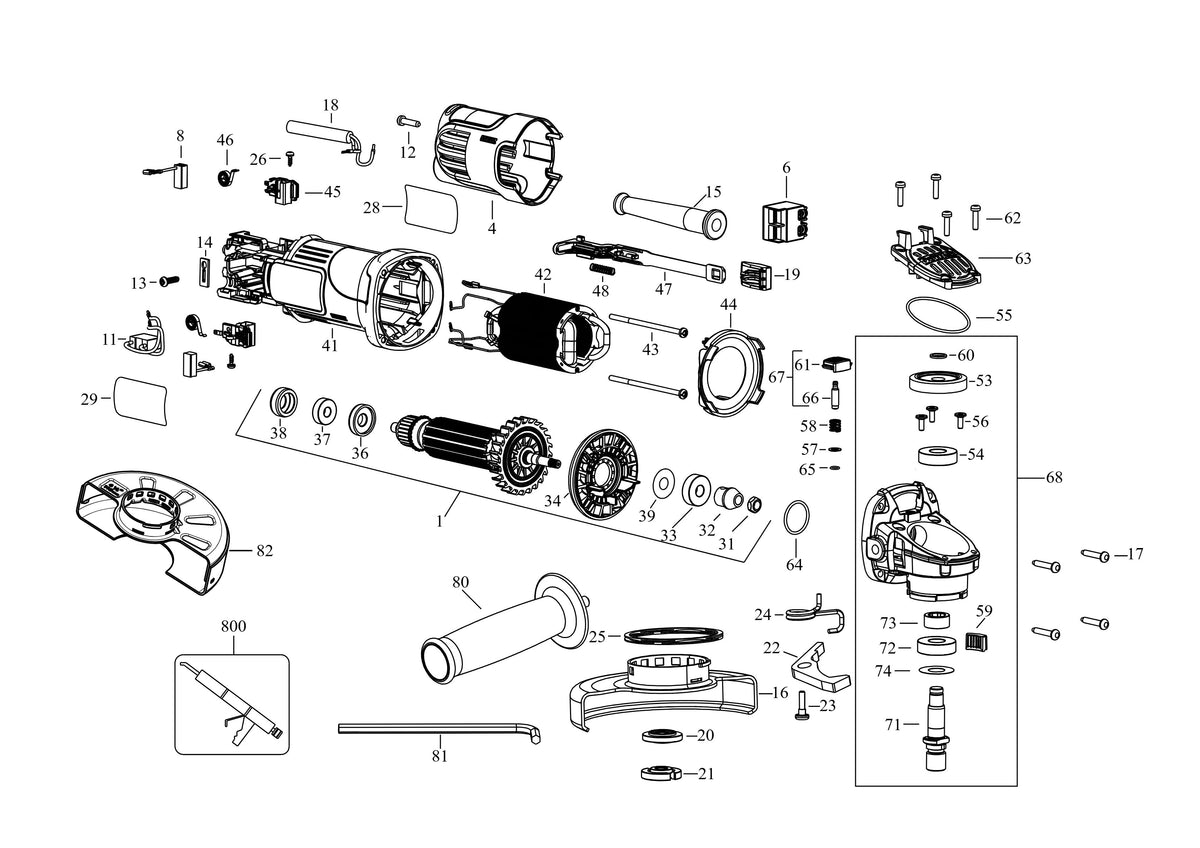 Vue éclatée DeWalt DWE4056 Type 5 - planche 1