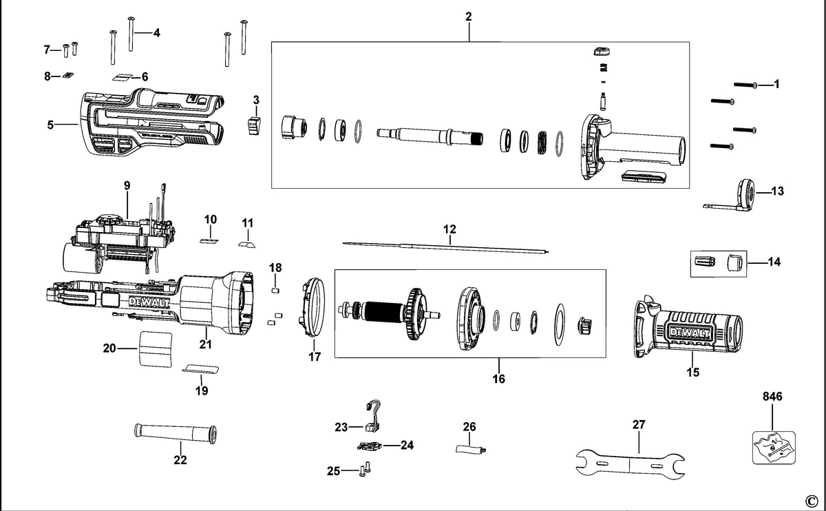 Vue éclatée DeWalt DWE4997 Type 1 - planche 1