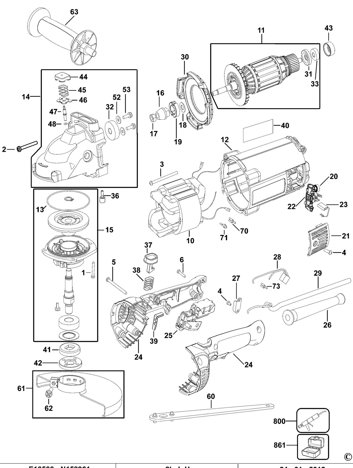 Vue éclatée DeWalt DWEN202 Type 1 - planche 1