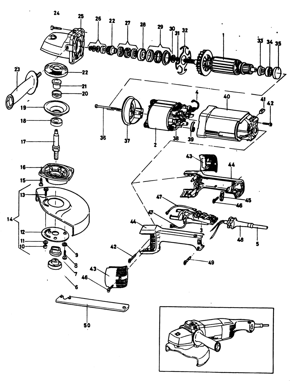 Vue éclatée DeWalt EAG216 Type 1 - planche 1