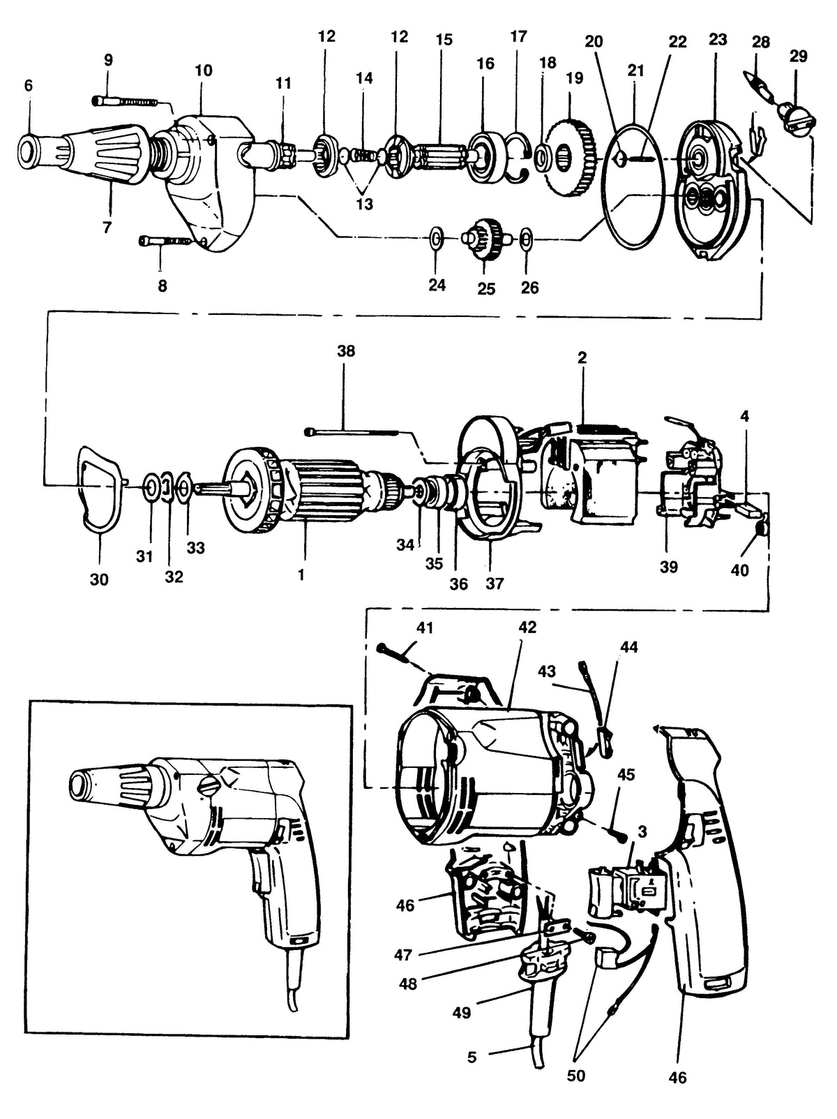 Vue éclatée DeWalt ESD702 Type 1 - planche 1
