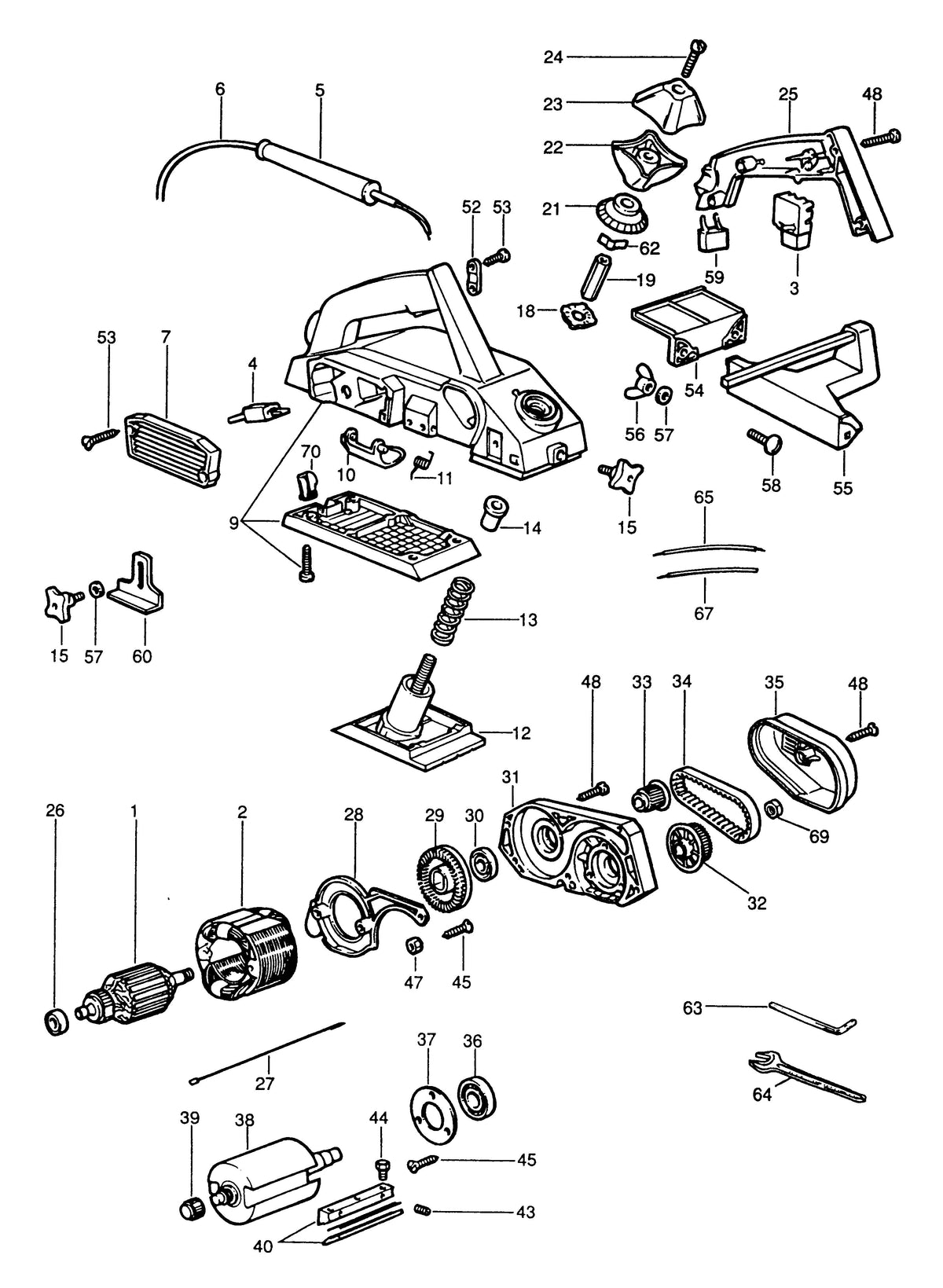 Vue éclatée DeWalt MFF81 Type 1 - planche 1