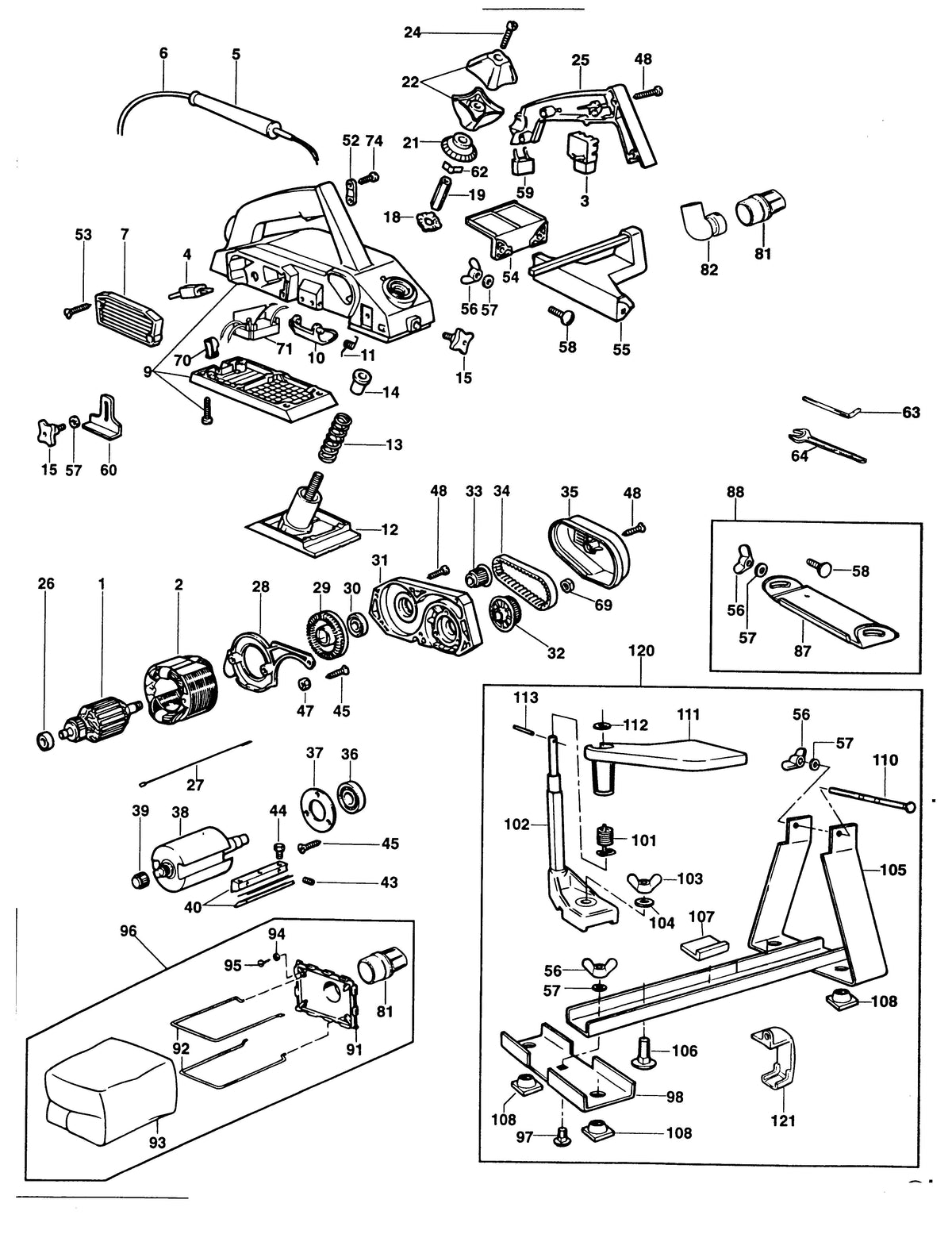Vue éclatée DeWalt MFF81E Type 3 - planche 1